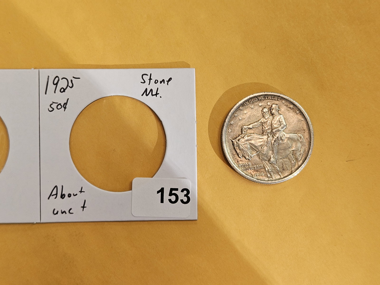 About Uncirculated plus 1925 Commemorative silver Half Dollar - 2