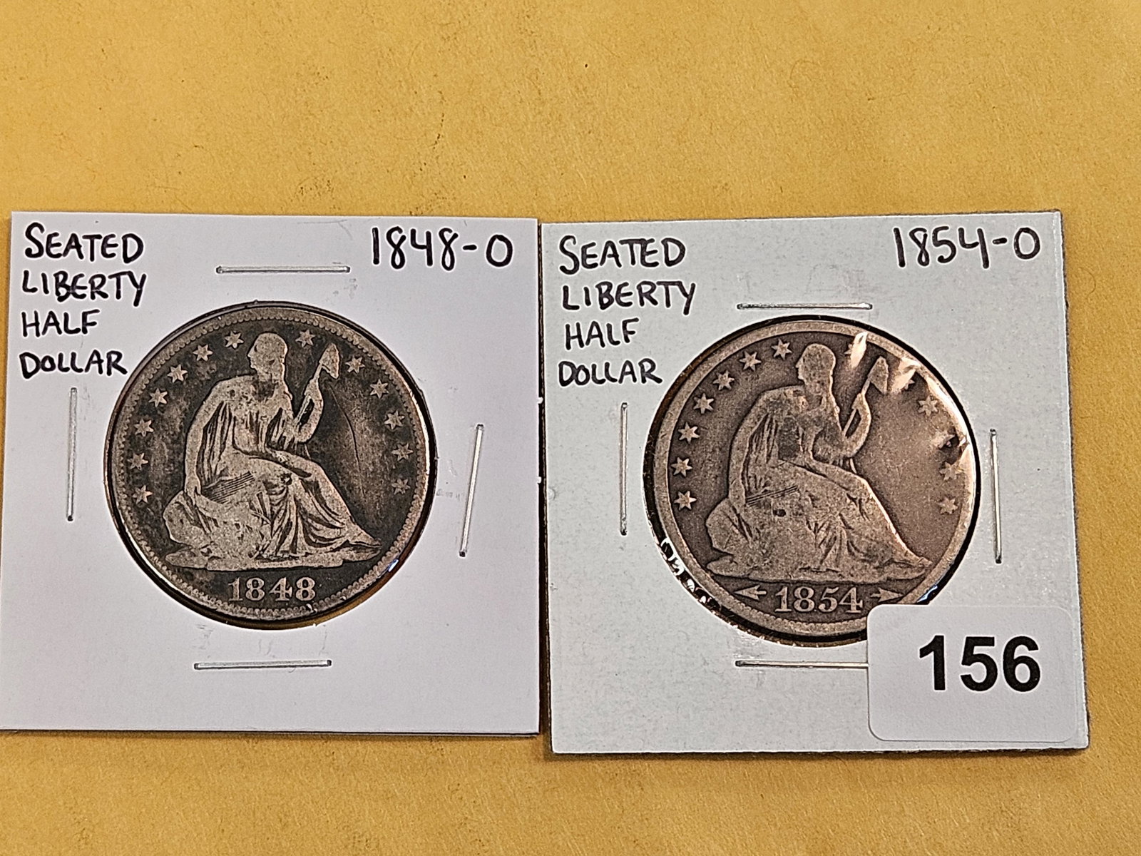 Two New Orleans-minted silver Seated Liberty Half Dollars - 2