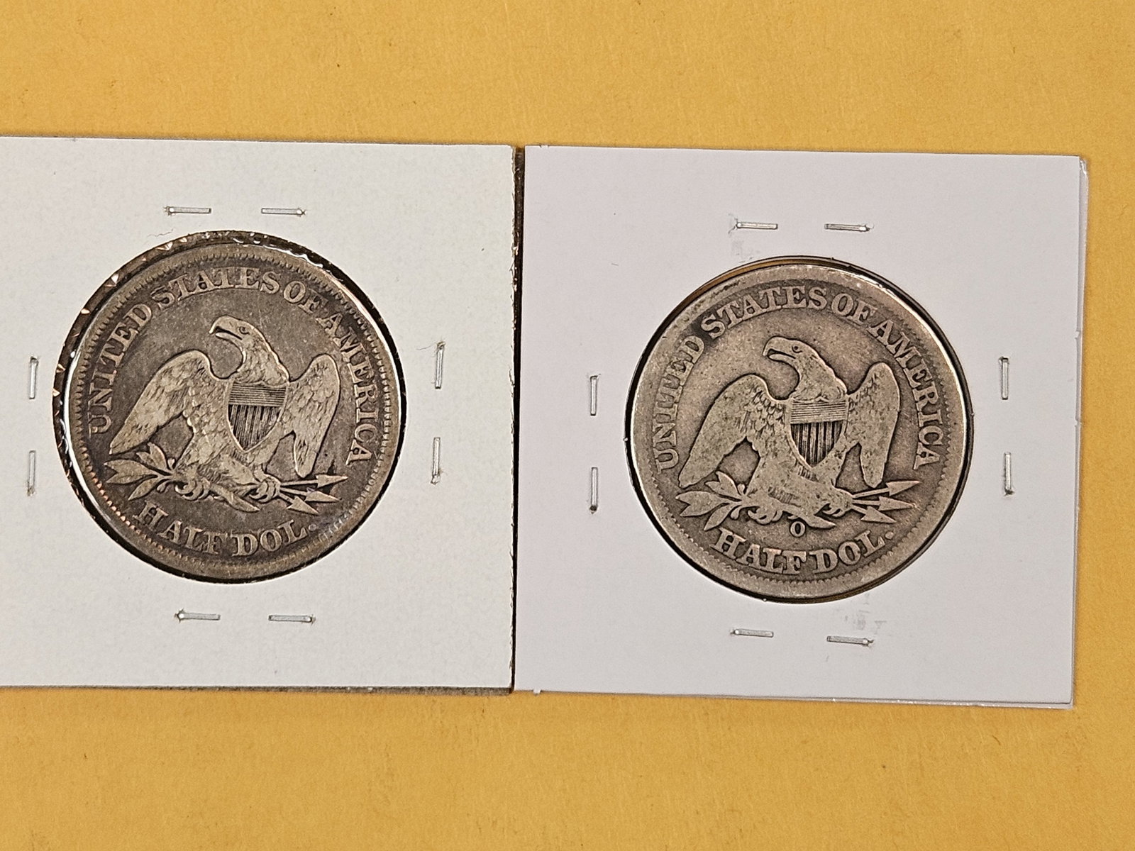 1854 and 1856-O Seated Liberty silver half dollars - 2