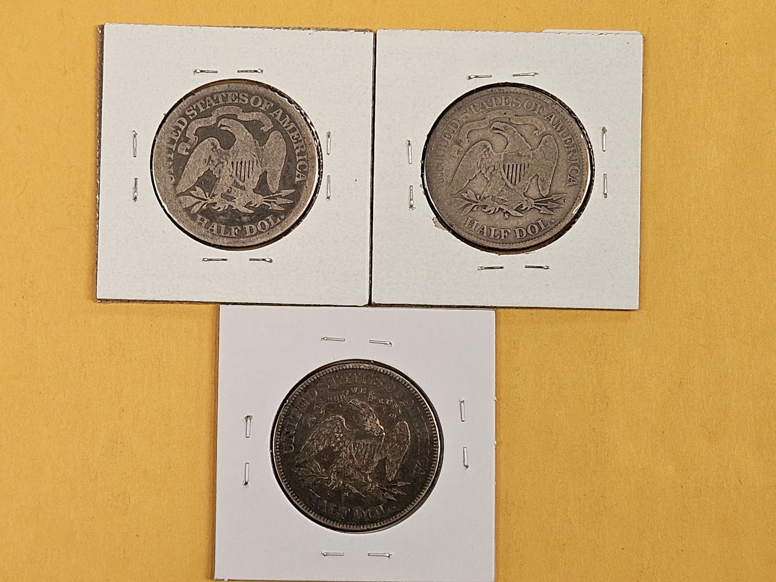 Three Seated Liberty silver half dollars - 4