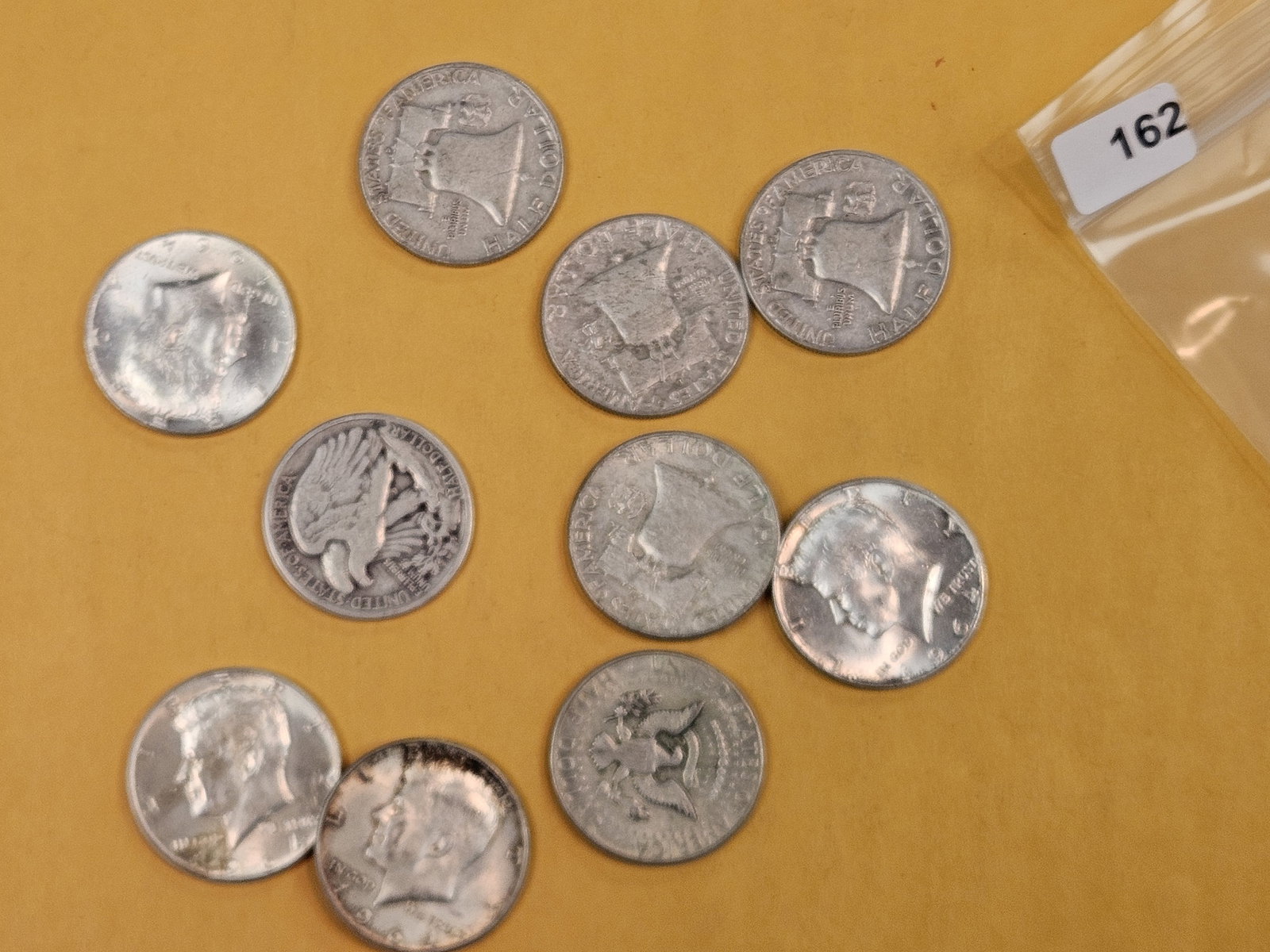Ten mixed silver Half Dollars: Circulated