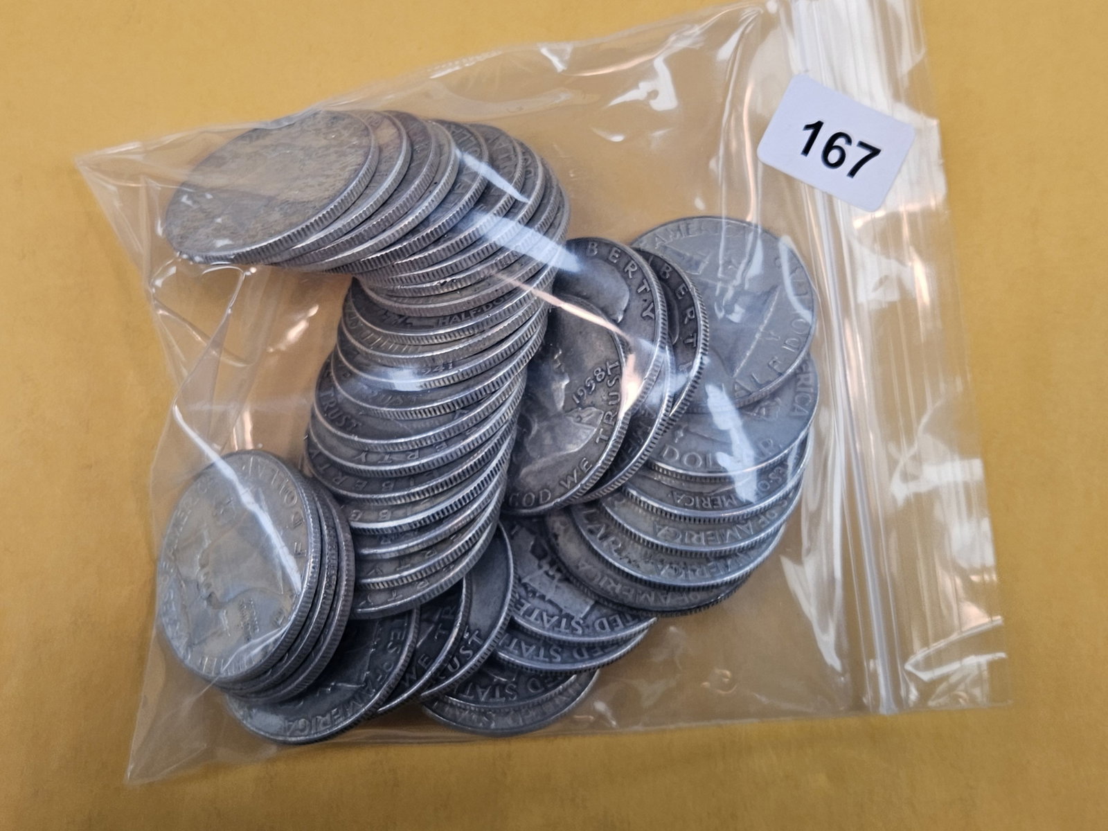 FORTY mixed silver Half Dollars: Circulated