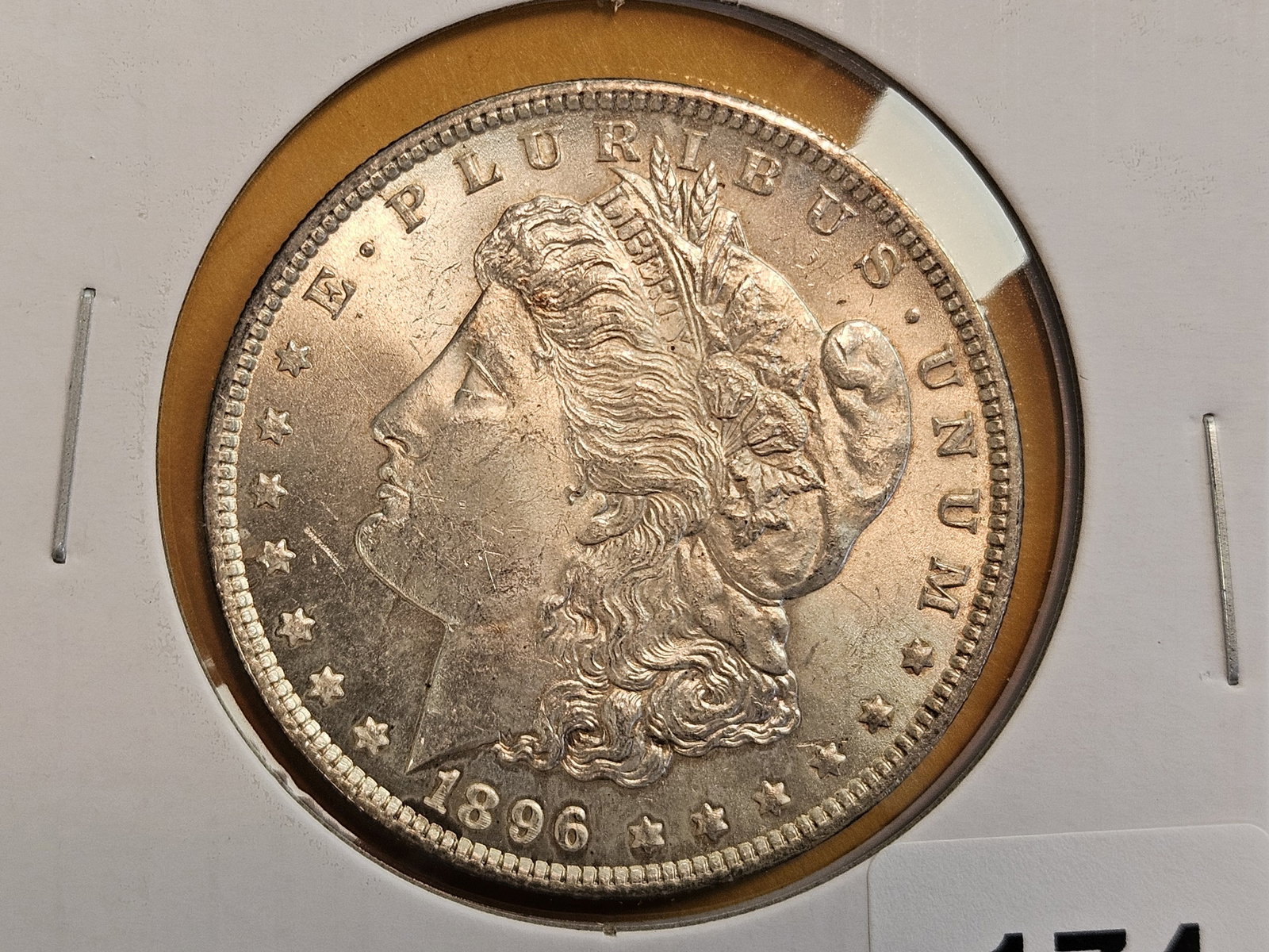 Brilliant Uncirculated 1896 Morgan Silver dollar: Good luster