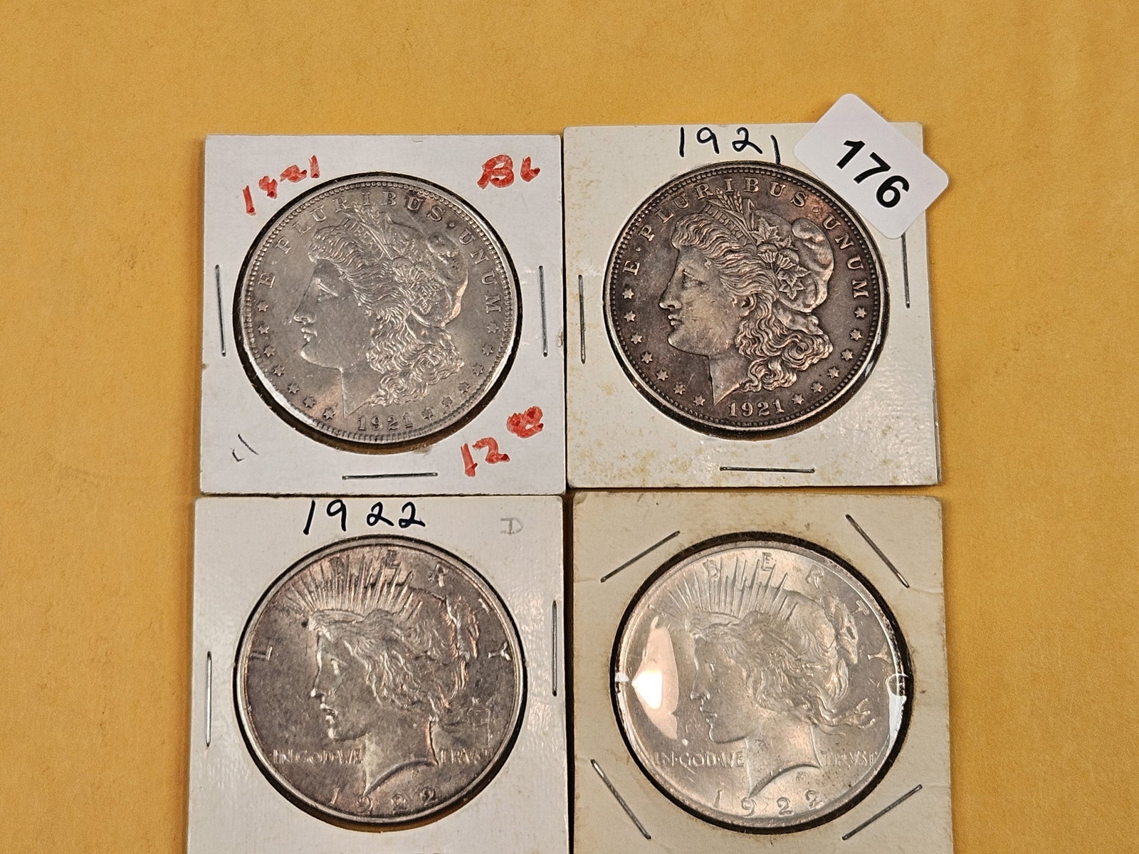 Four mixed Silver Dollars - 2