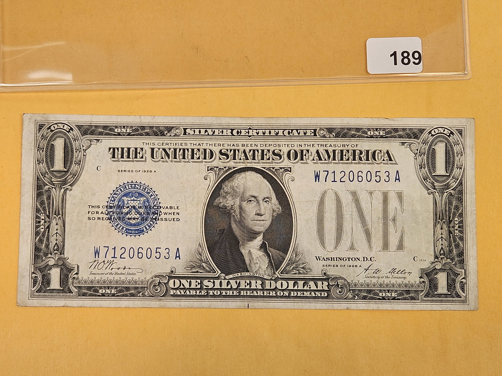 Series of 1928-A One Dollar Silver Certificate: Funny Back