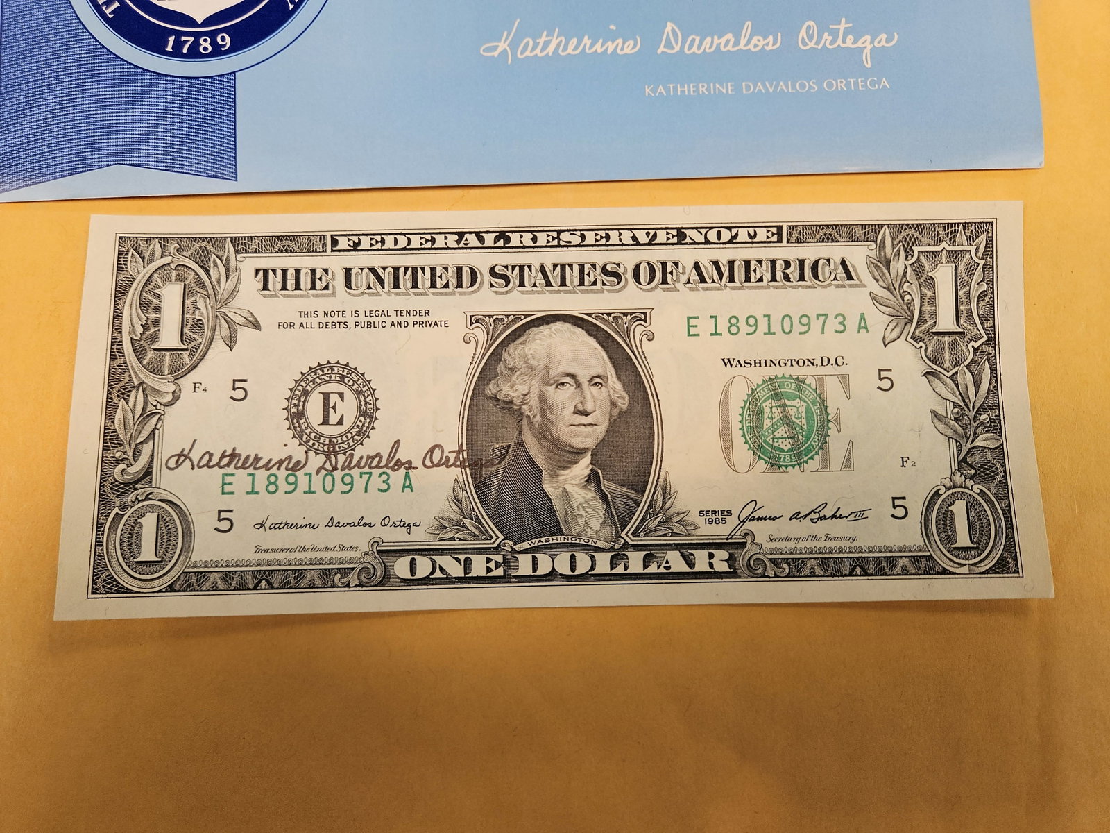 Crisp Uncirculated Series 1985 One Dollar FRN - 2