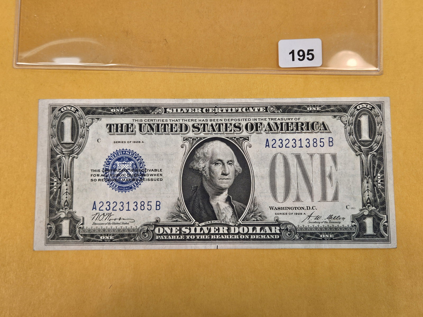 Crisp Series of 1928-A One Dollar Silver Certificate: Funny Back