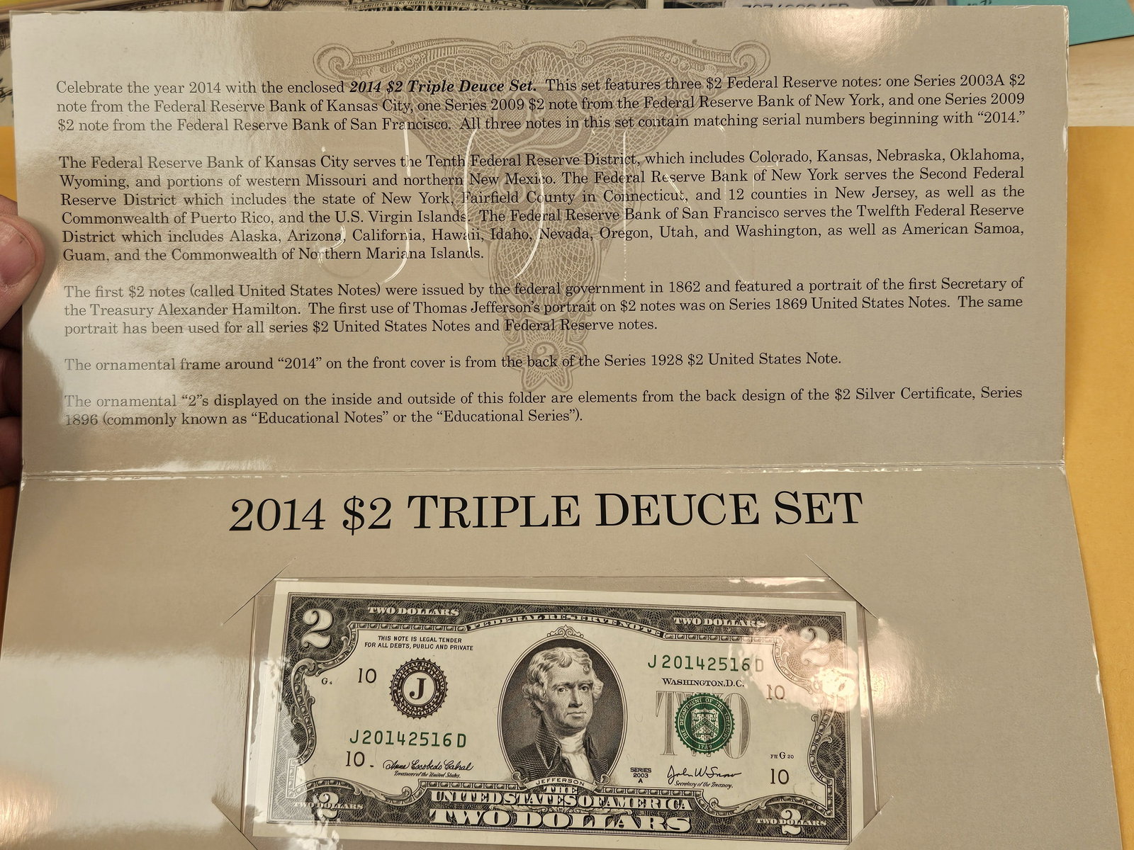BEP 2014 $2 Triple Deuce Set - 2
