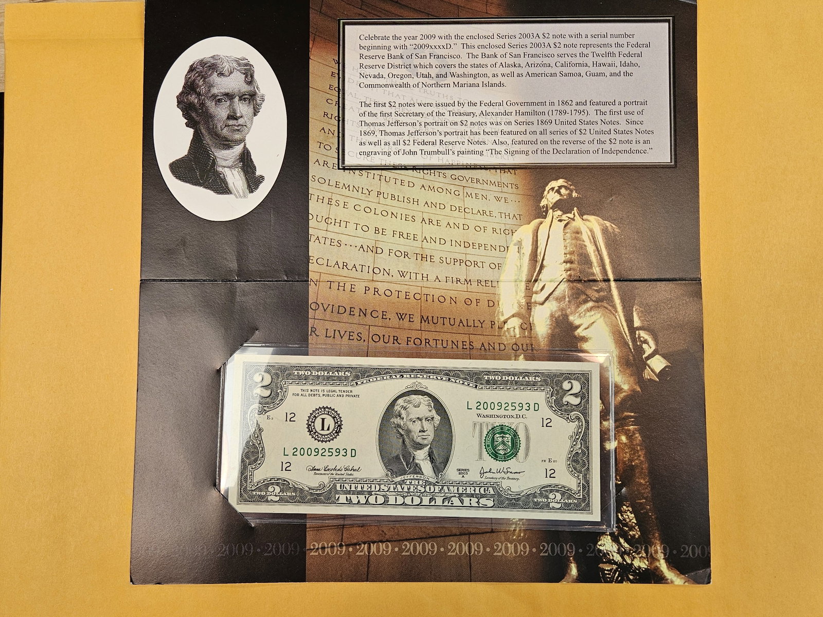 BEP Crisp Uncirculated Two Dollar US note - 2