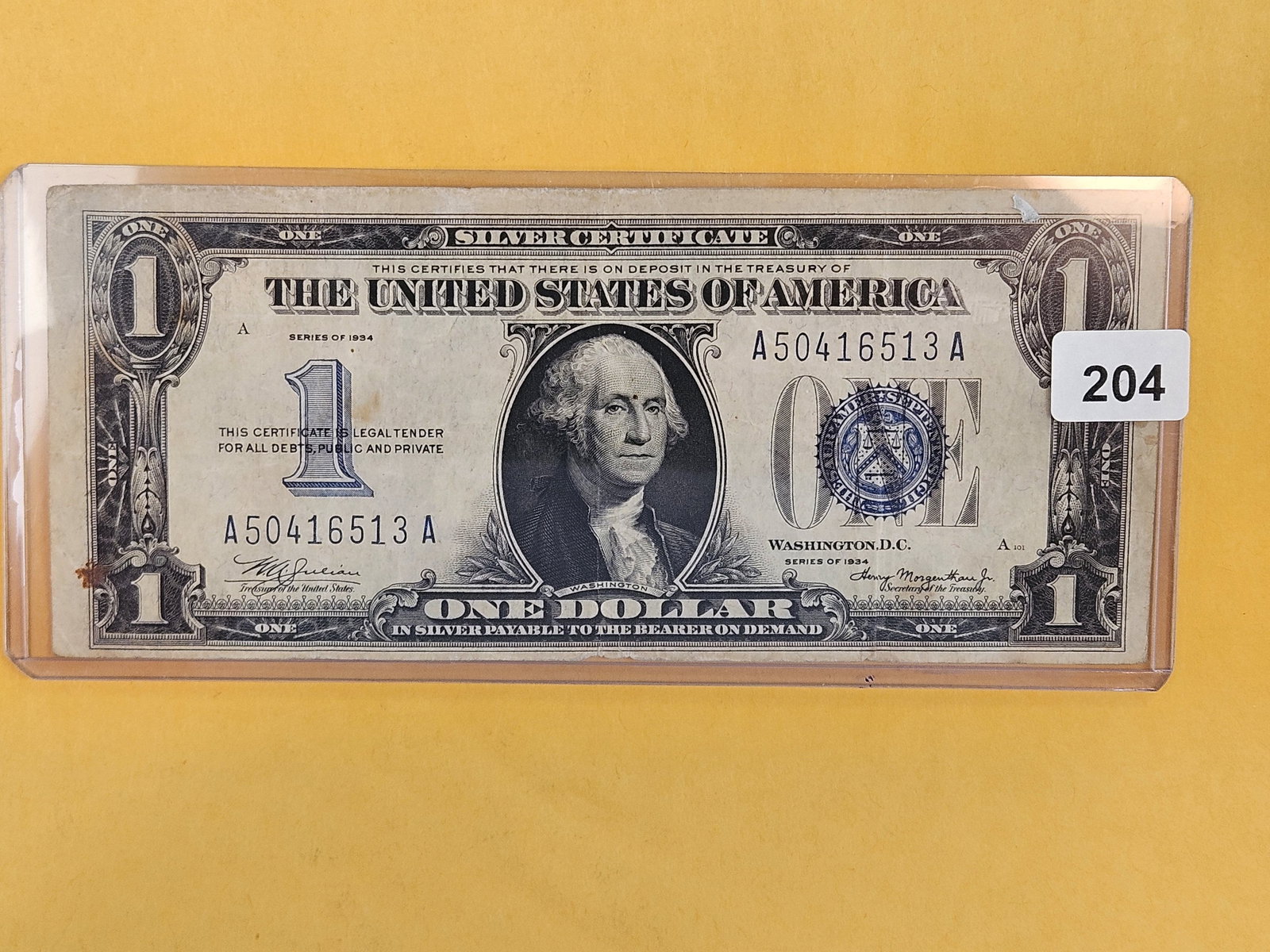 Series of 1934 One Dollar Silver Certificate: Funny Back