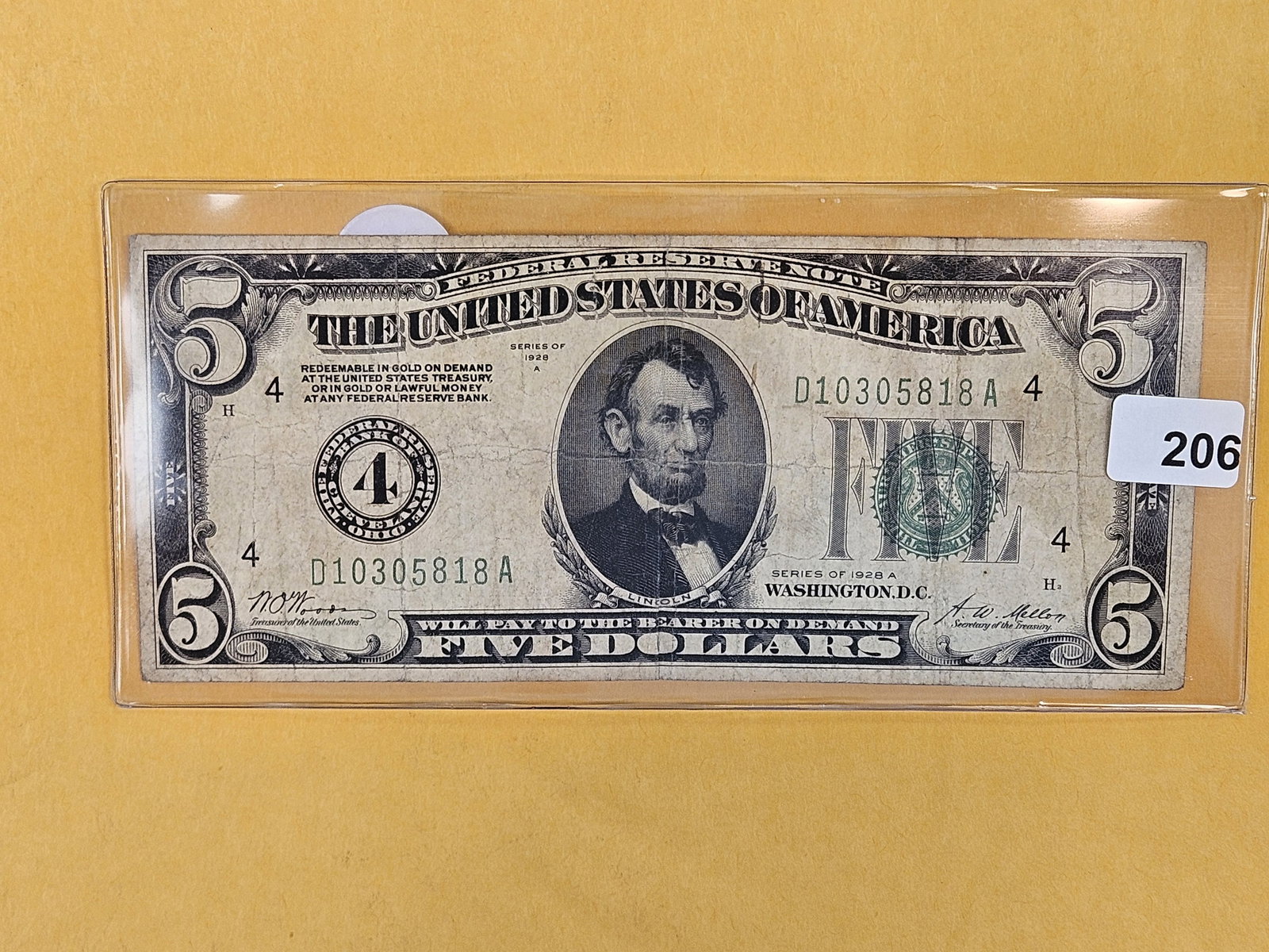 Series of 1928-A One Dollar FRN (1 of 2)
