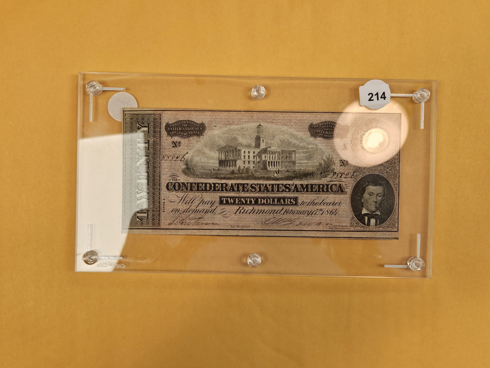 Crisp 1864 Confederate States of America Twenty Dollars: T-67