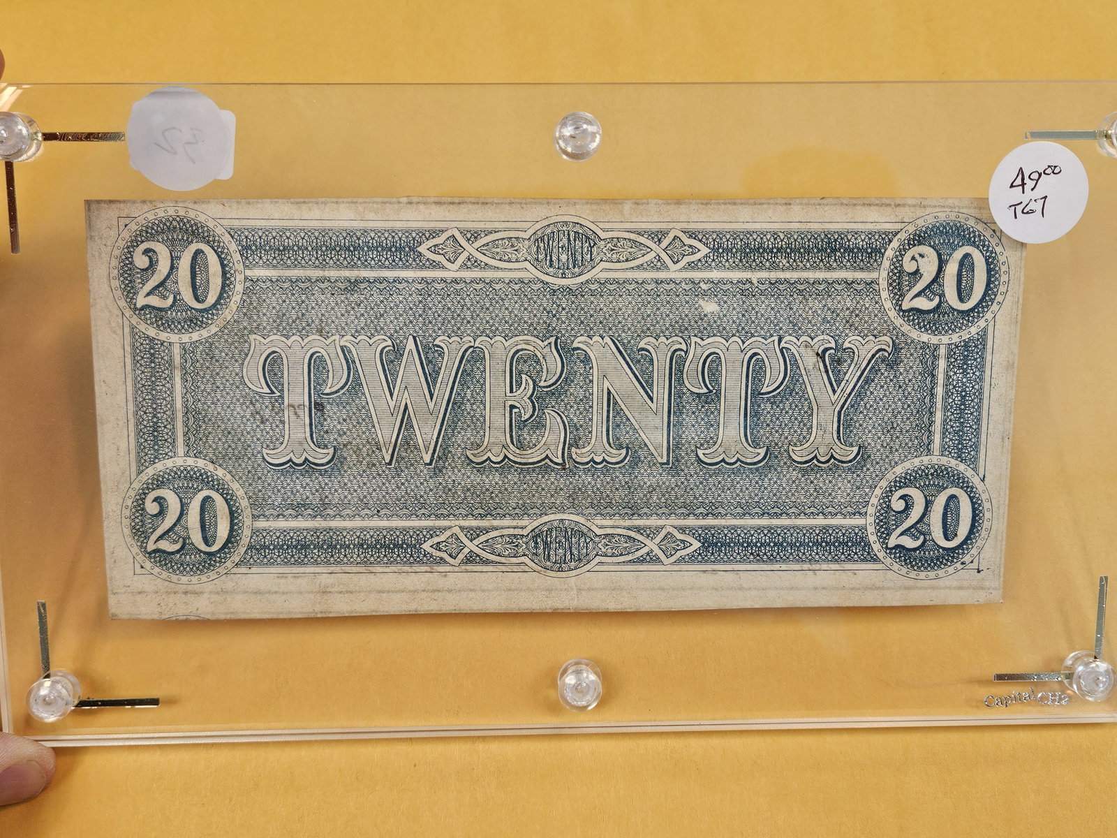 Crisp 1864 Confederate States of America Twenty Dollars - 3