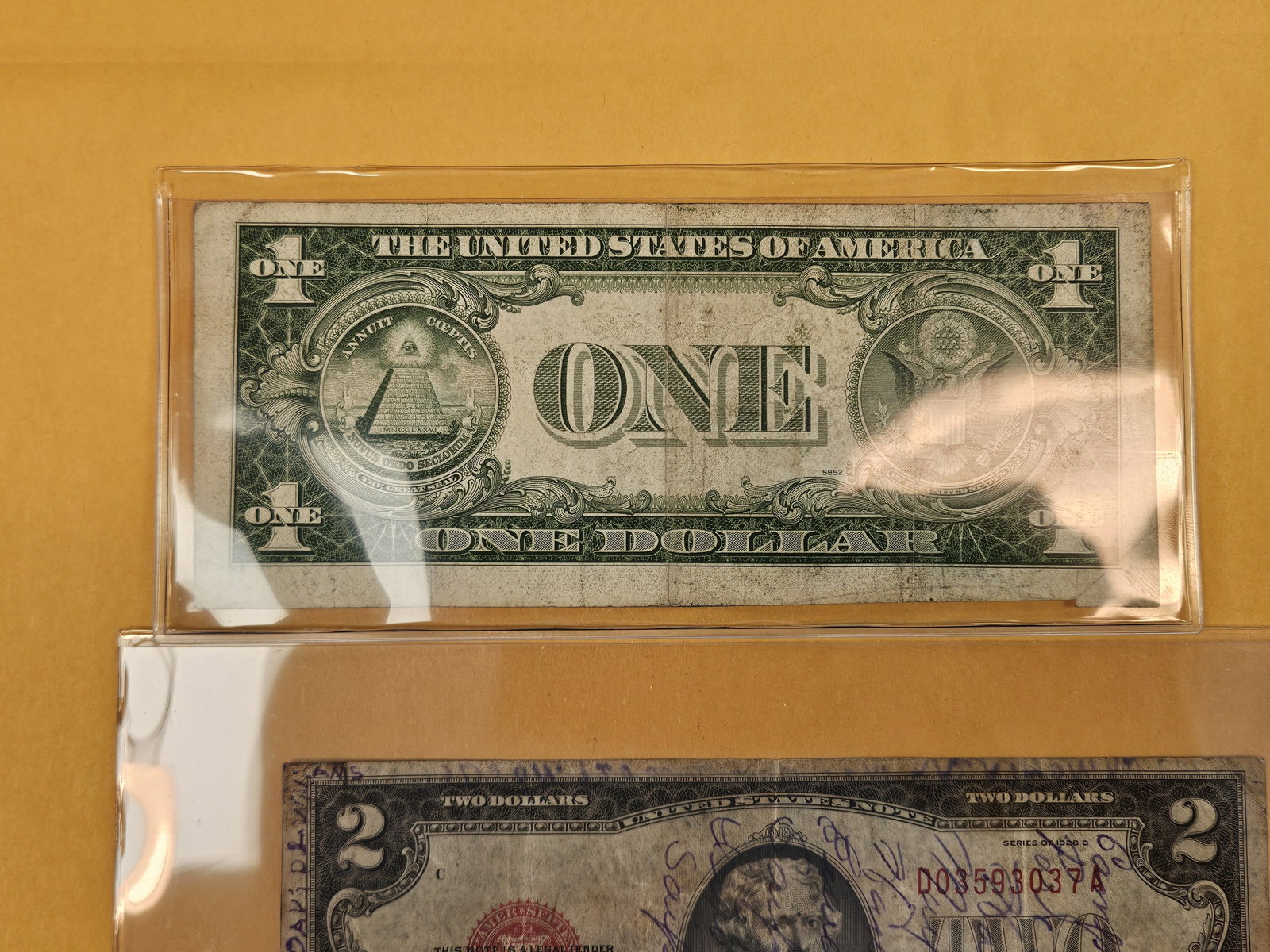 Three mixed different pieces of US Currency - 3