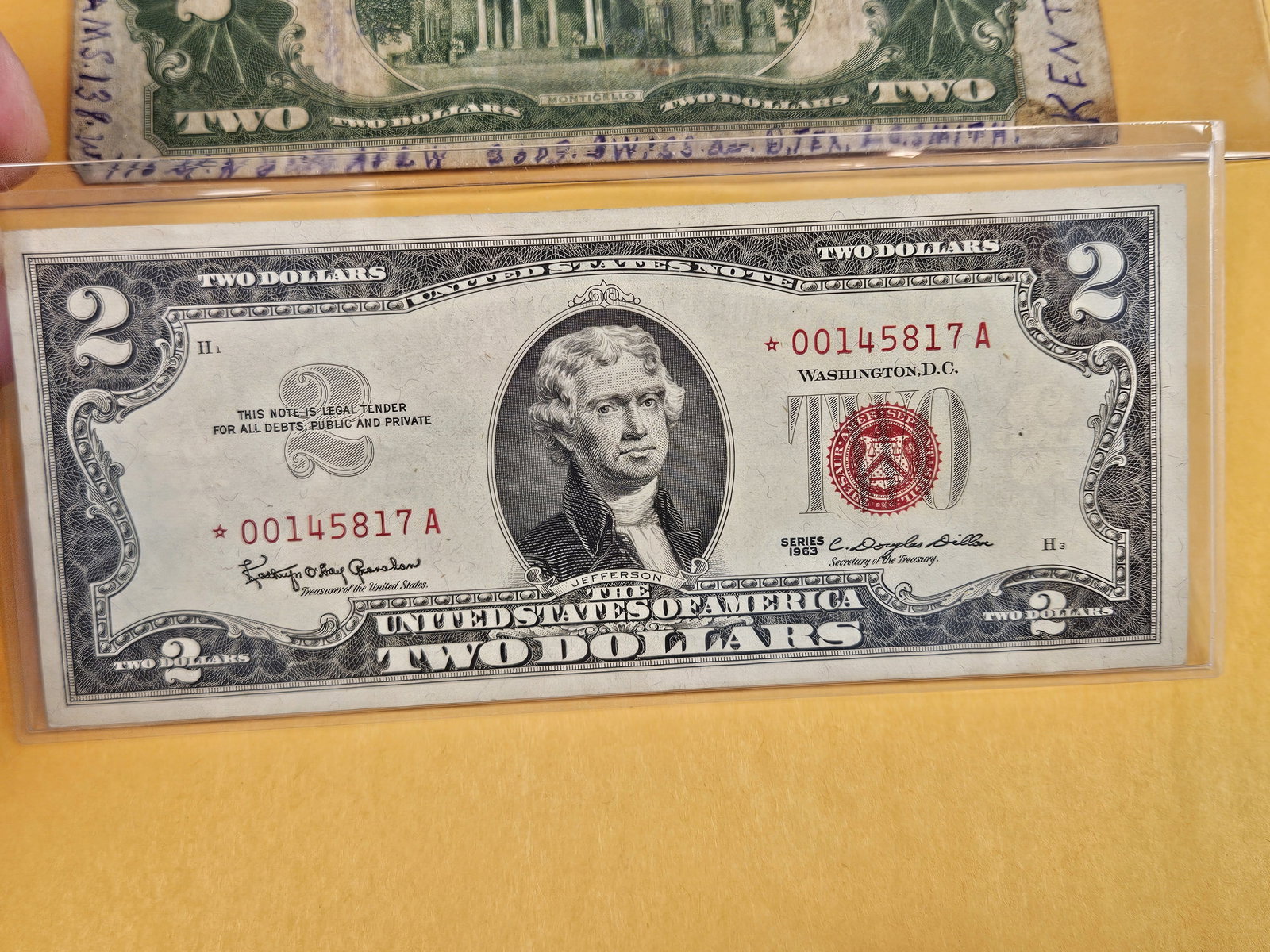 Three mixed different pieces of US Currency - 6