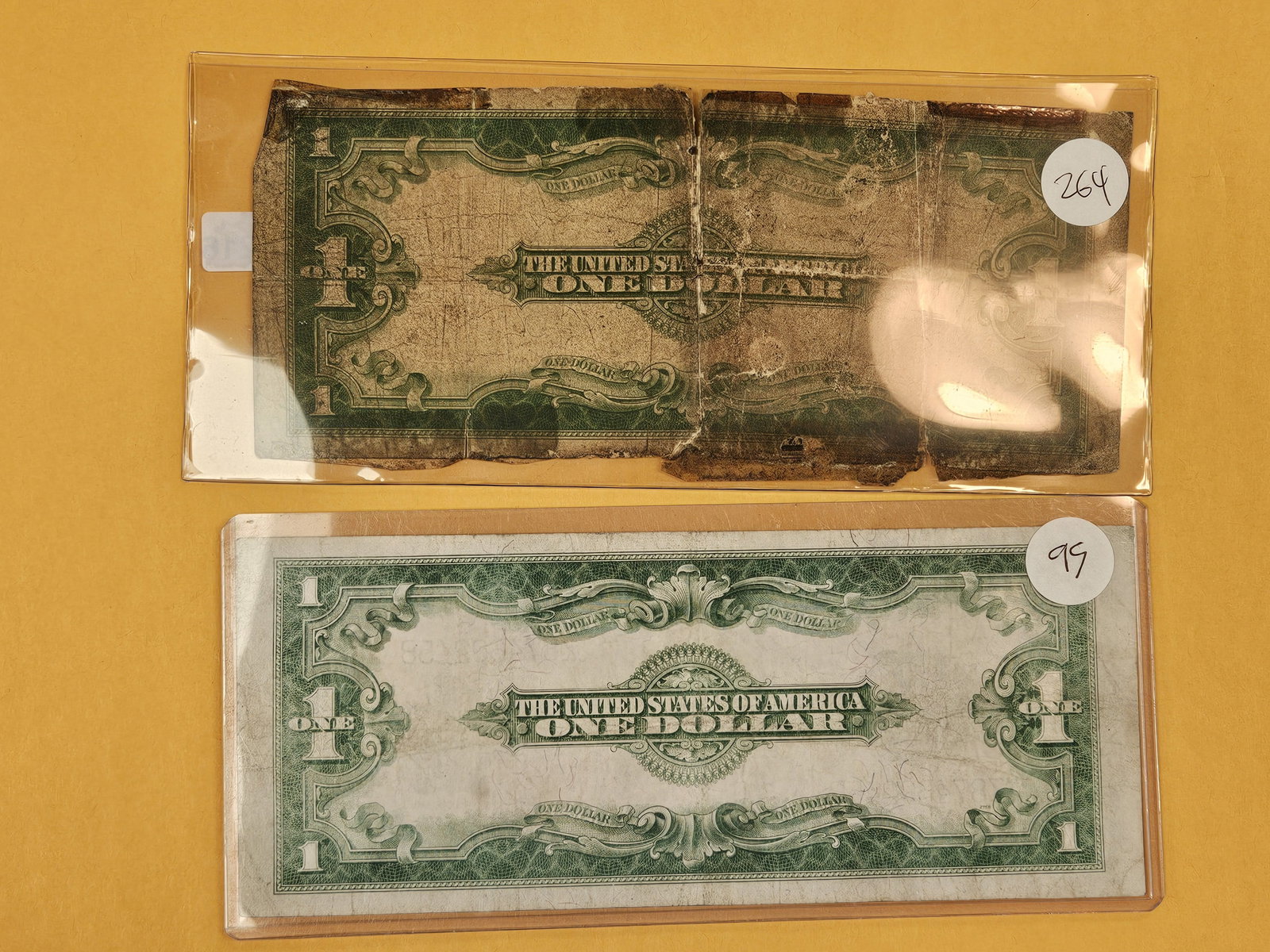 Two Large-size, One Dollar, Silver Certificates - 2