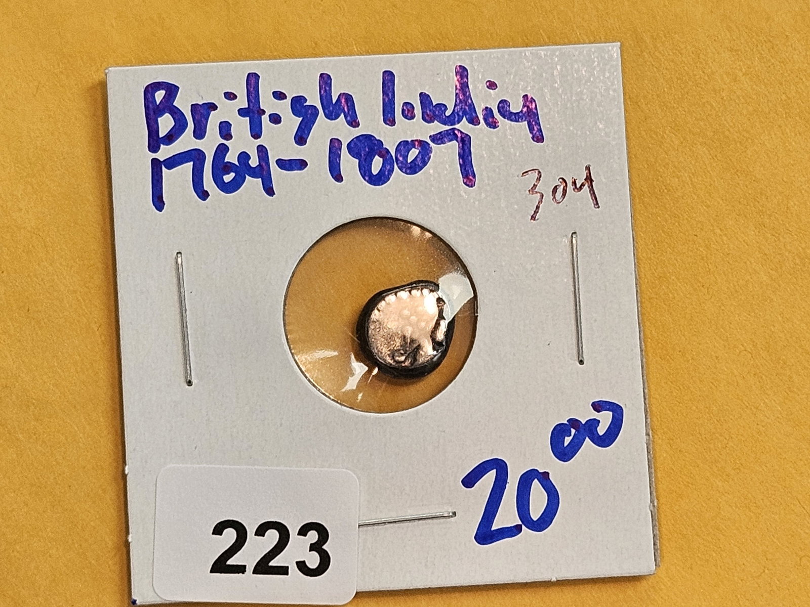 British-India silver 1 fanam - 2