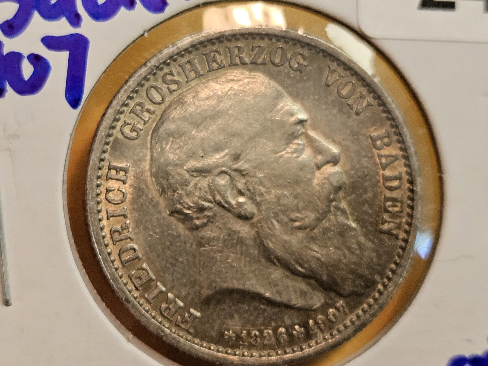 1907 German States Baden silver 2 marks - 4