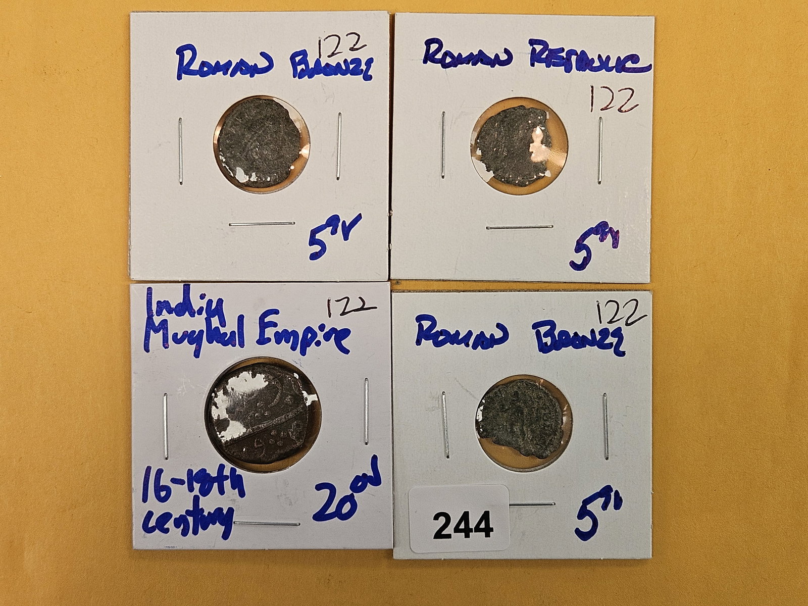 Four Ancient and Medieval coins: Roman and Indian