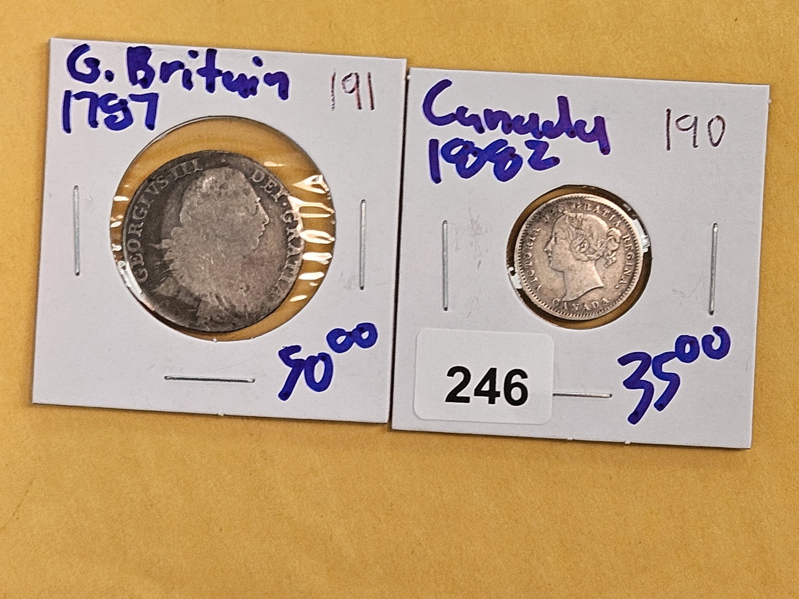 Great Britain and Canada silver coins: 1700 and 1800's