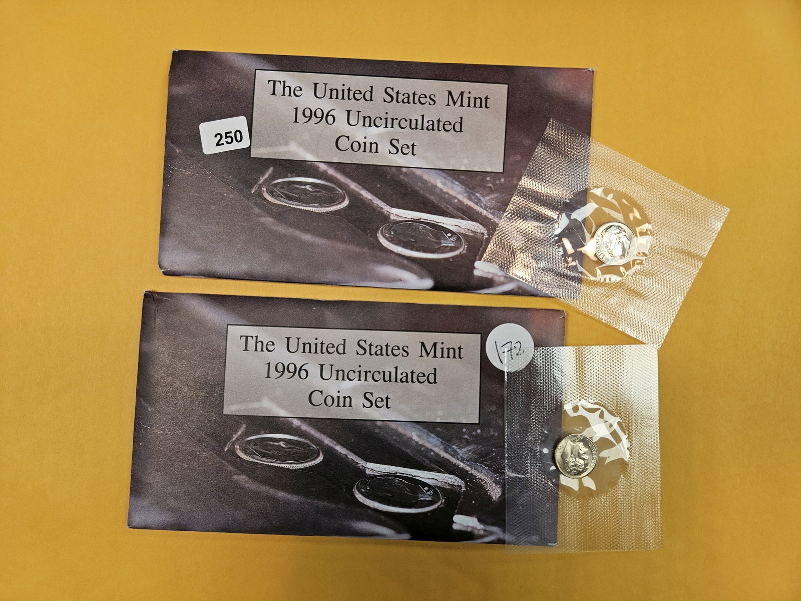 Two 1996 US Mint Sets in OGP: Each has the KEY 1996-W West Point minted Dime