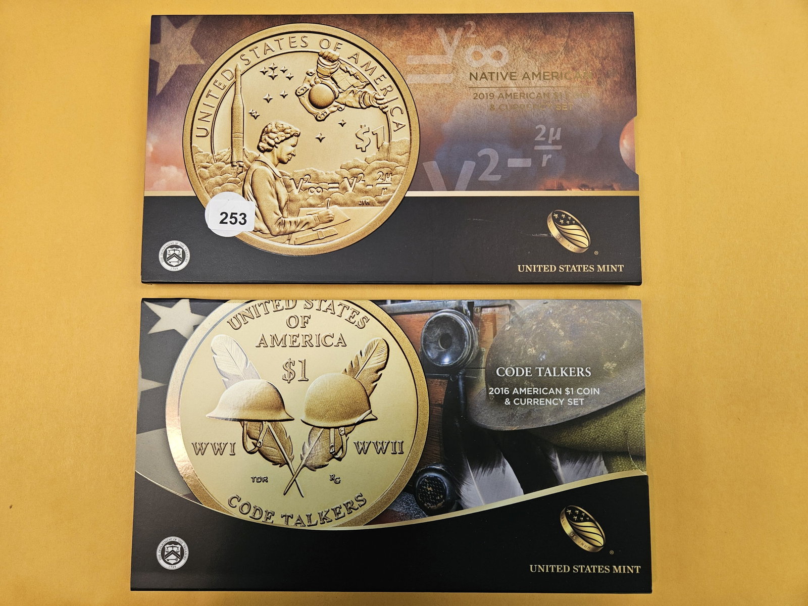 2016 and 2019 US American $1 Coin & Currency Sets: Both in OGP