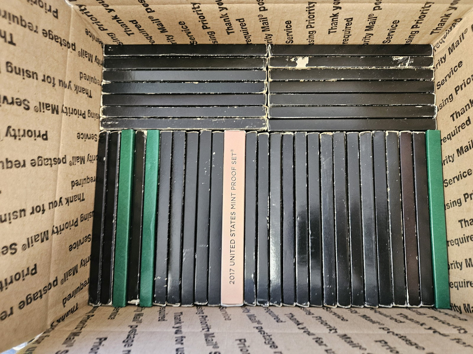 FORTY US Proof Sets: Ships separately in a Flat Rate Medium Box. Mixed. Duplicates. All in OGP