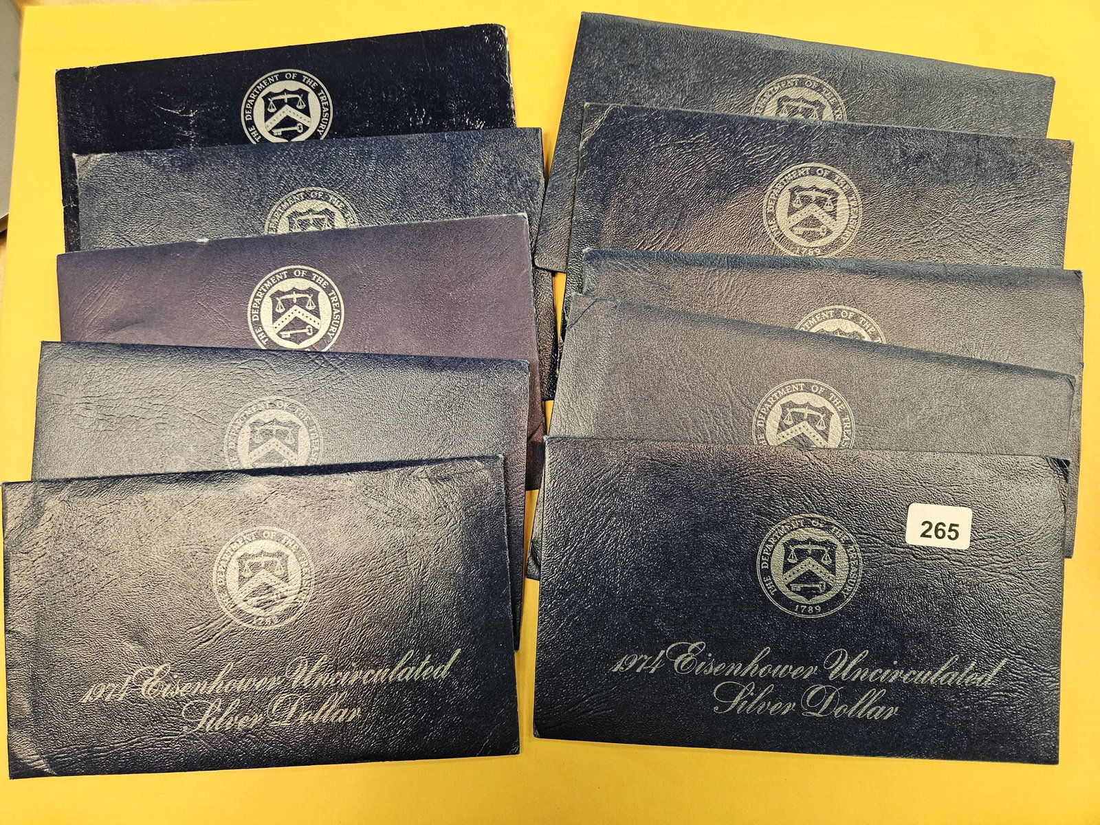 TEN Brilliant Uncirculated Silver Eisenhower Dollars: Blue Ikes. All in OGP