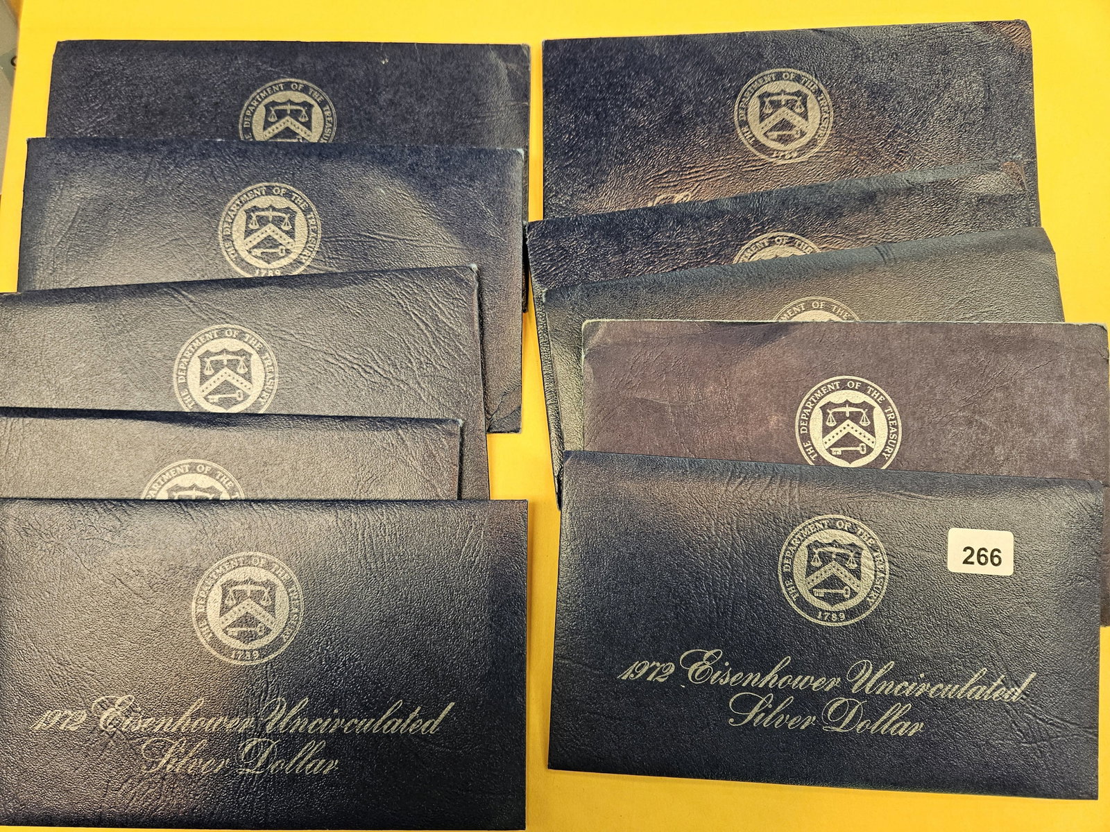TEN Brilliant Uncirculated Silver Eisenhower Dollars: Blue Ikes. All in OGP