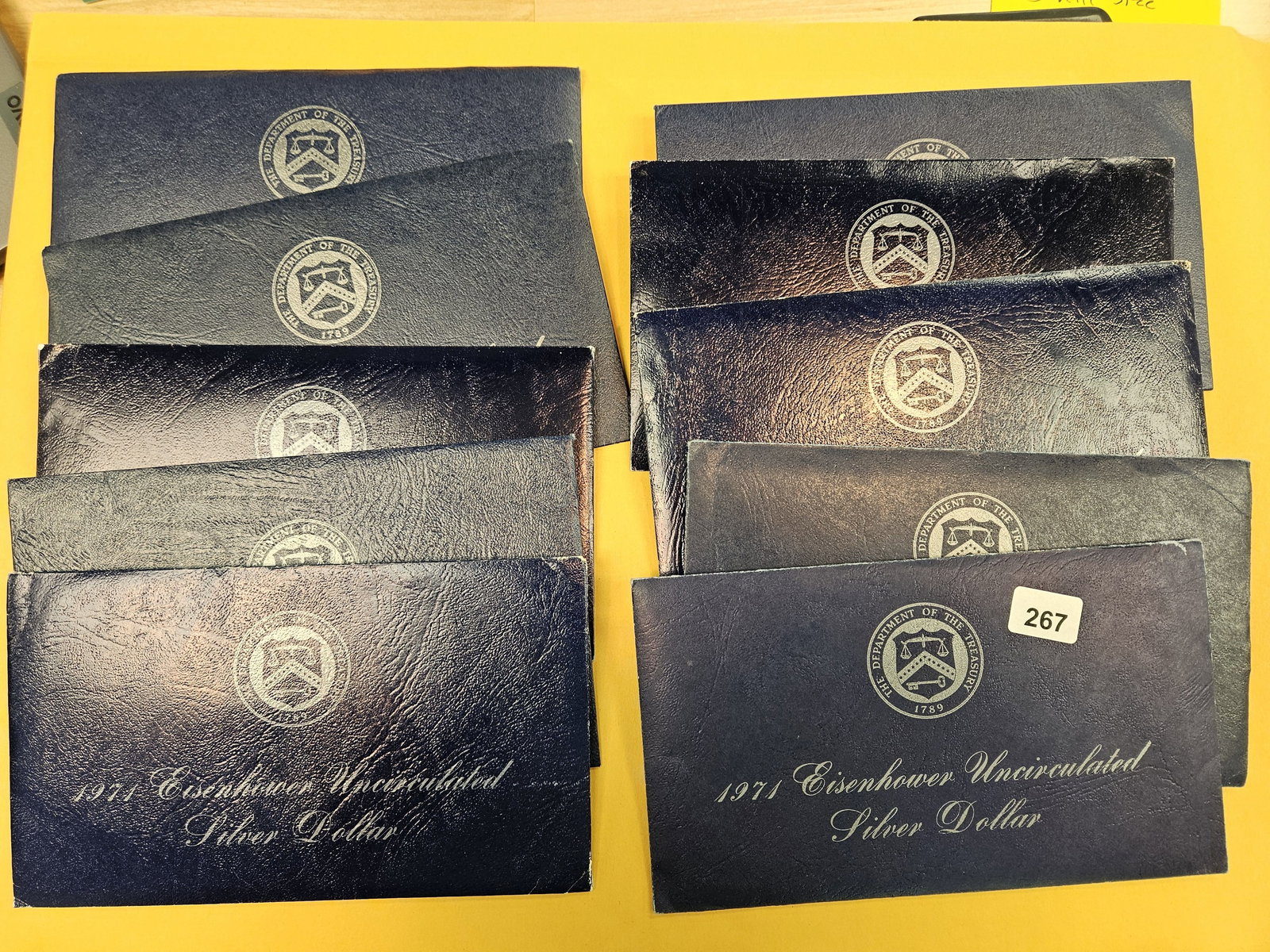 TEN Brilliant Uncirculated Silver Eisenhower Dollars: Blue Ikes. All in OGP