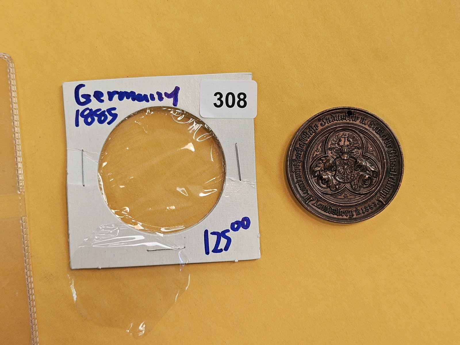 GEM 1885 German Bronze Agricultural Medal - 2