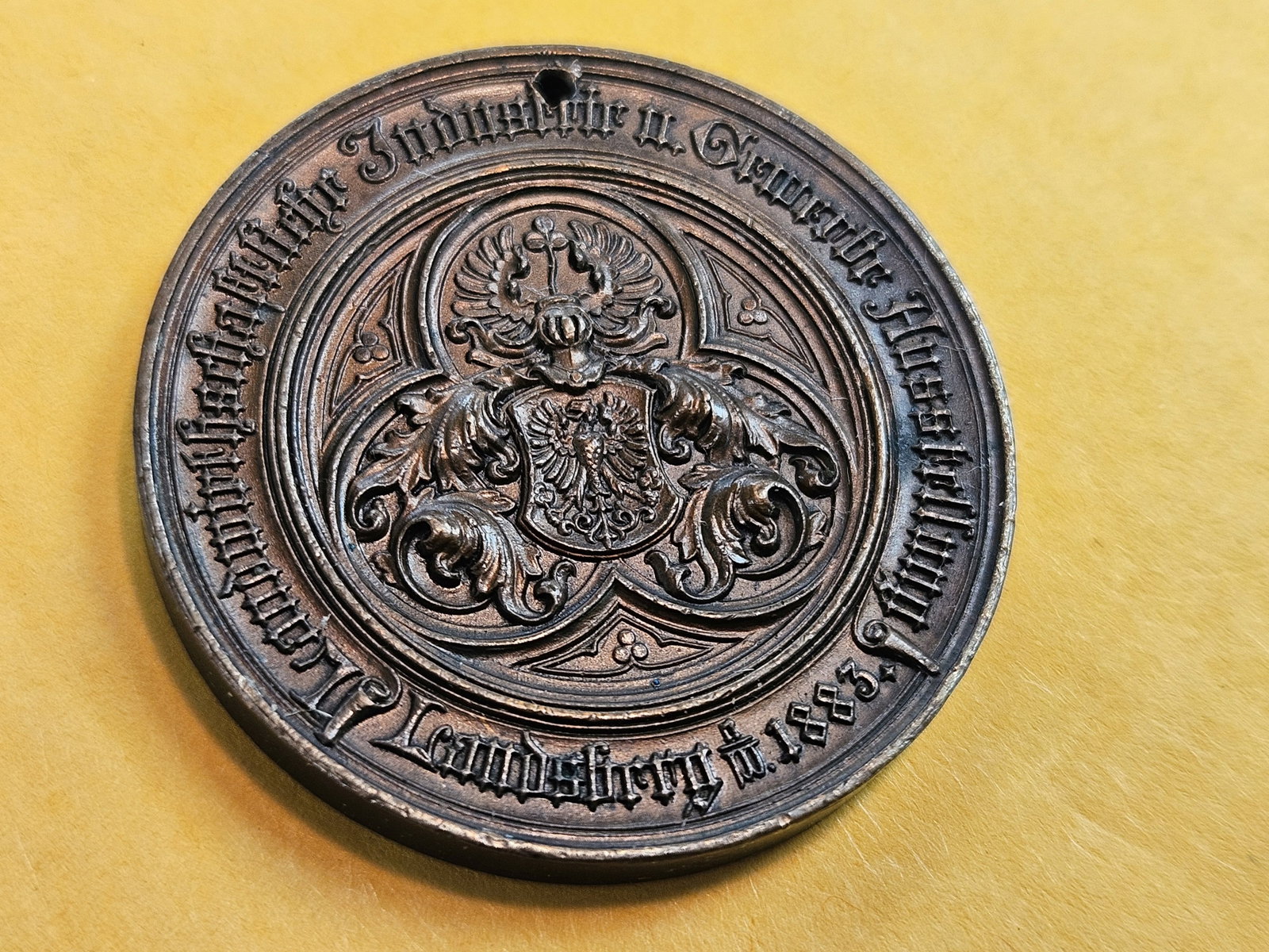 GEM 1885 German Bronze Agricultural Medal - 3
