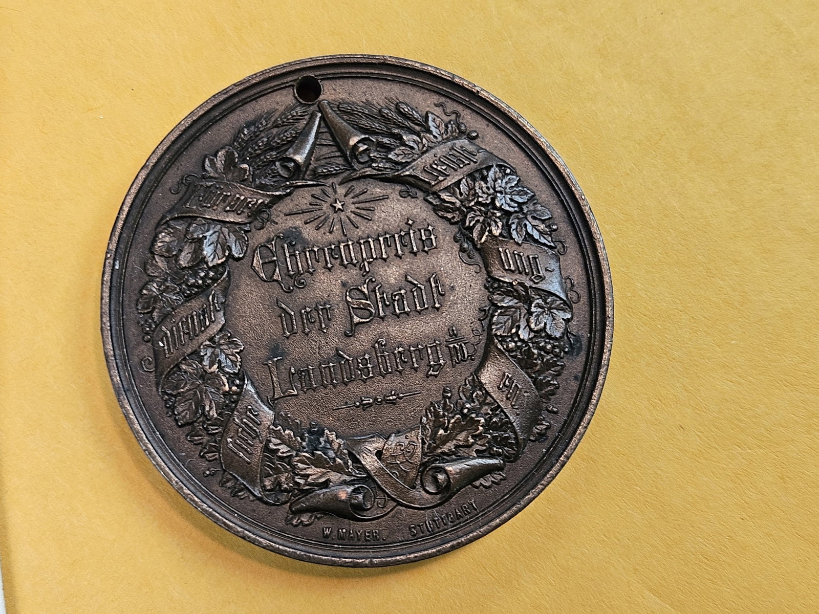 GEM 1885 German Bronze Agricultural Medal - 8