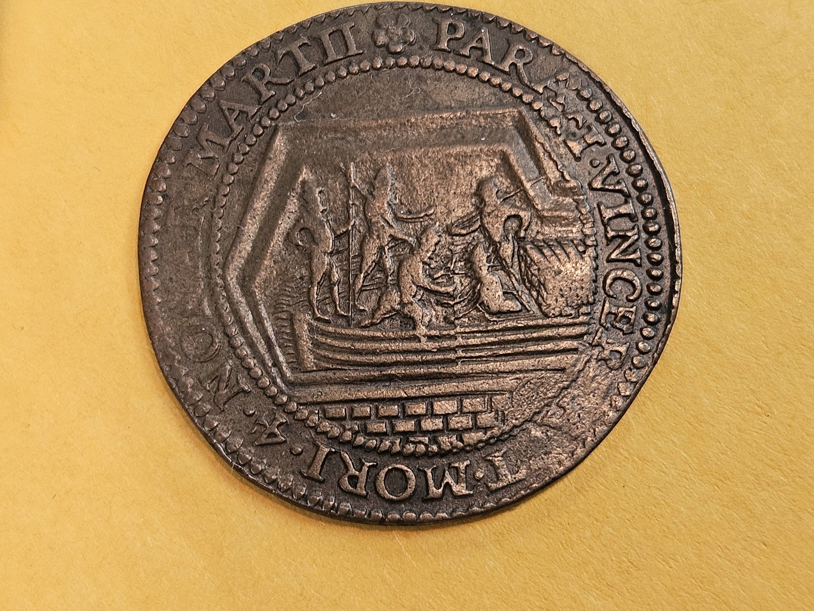 Scarcer 16th Century Dutch Jeton: 16th century jetton commemorating the capture of breda in 1590