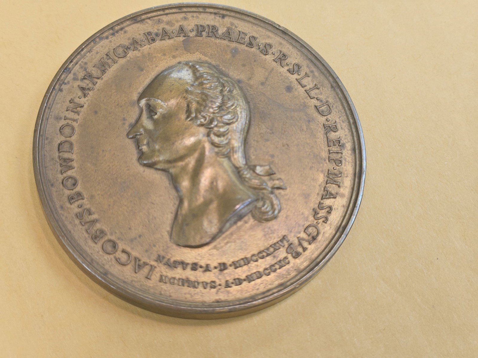 1822 Large Bronze Harvard Commemorative Medal - 2