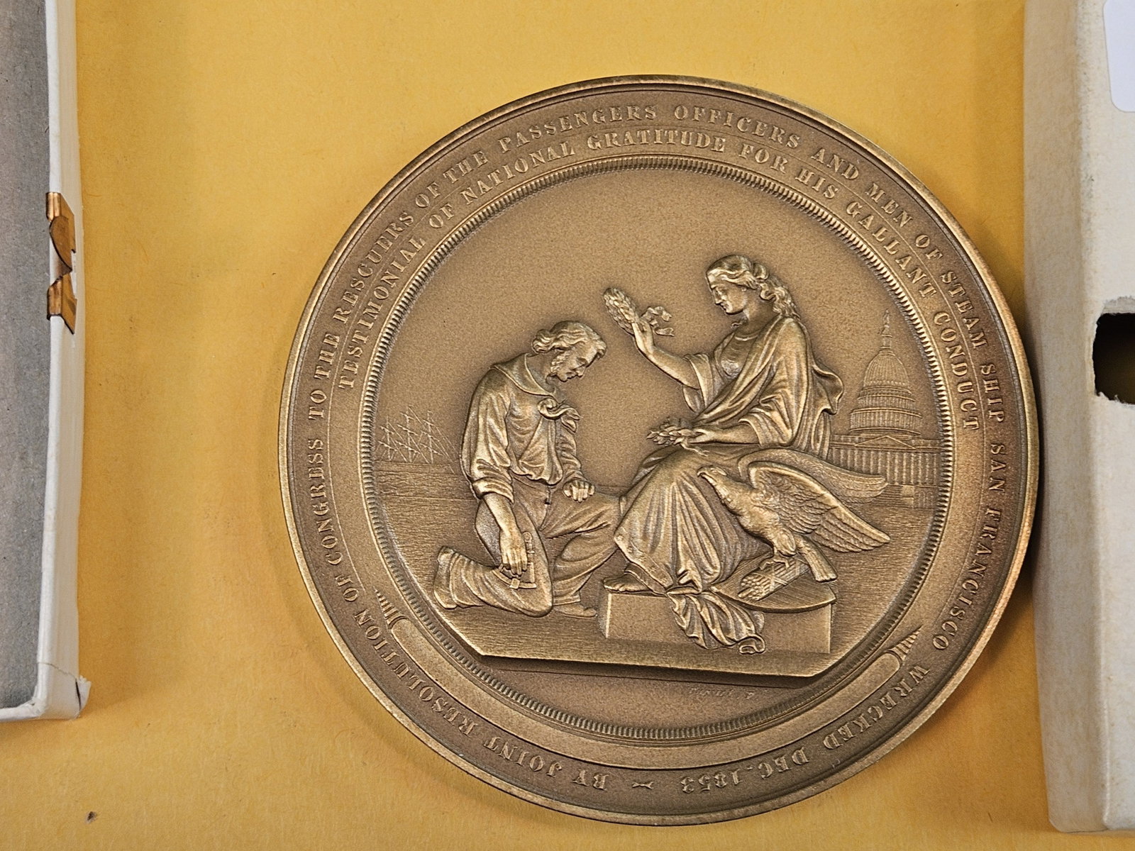 Large 1866 US MINT Restrike Medal - 3