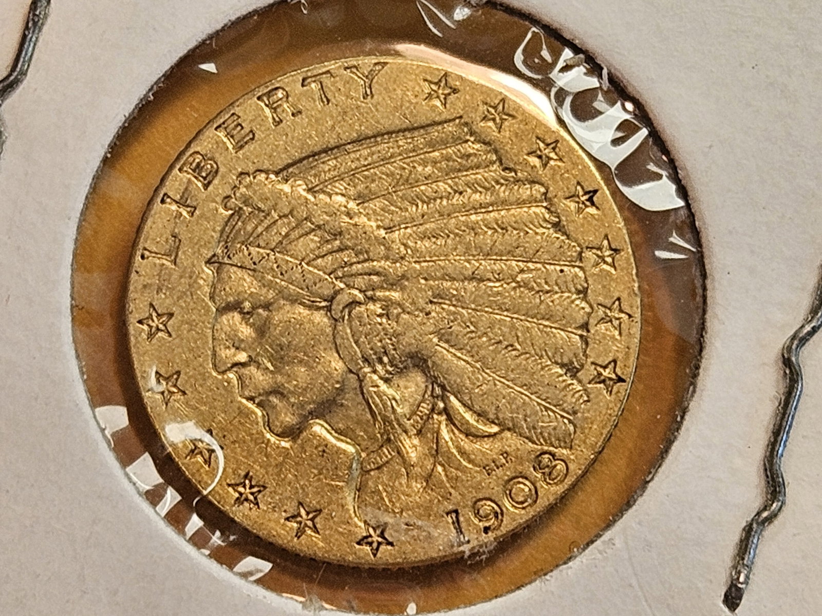GOLD! 1908 Indian Head Gold $2.5 Dollar Quarter Eagle (1 of 3)