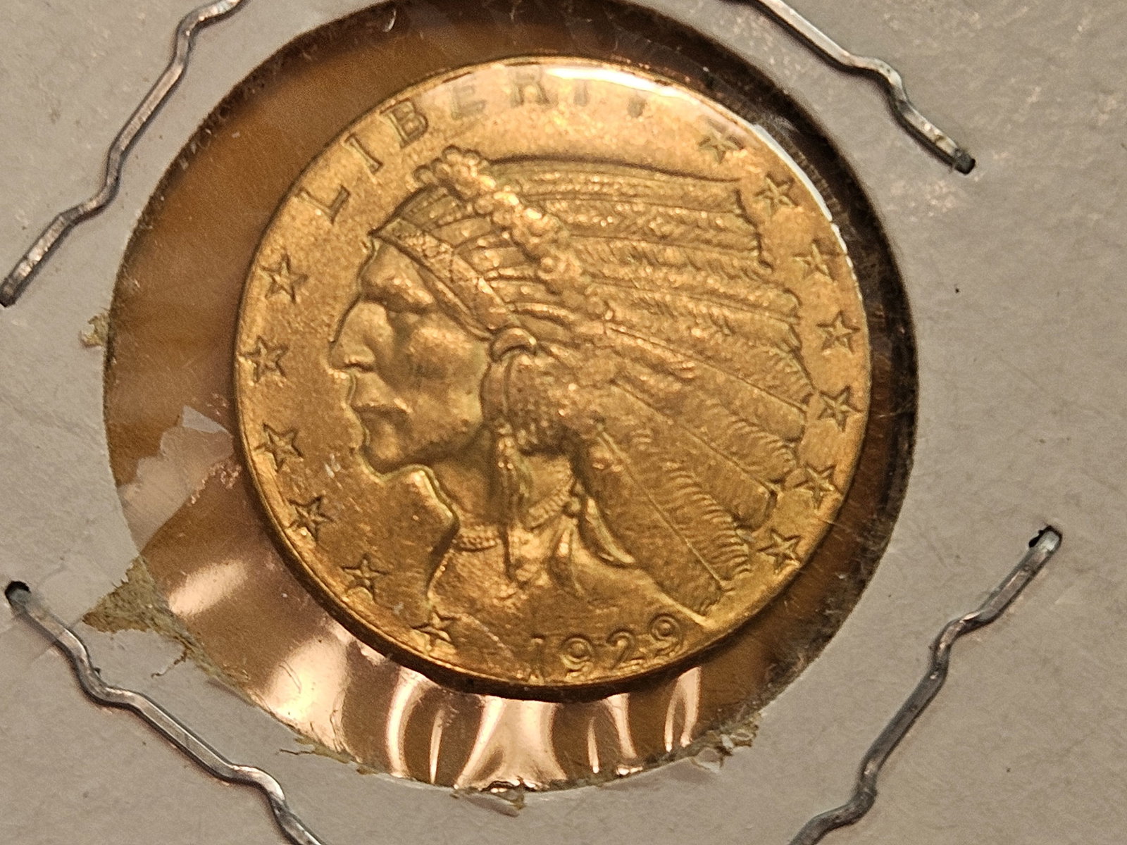GOLD! Brilliant About Uncirculated 1929 Indian Head Gold $2.5 Dollars: Quarter Eagle