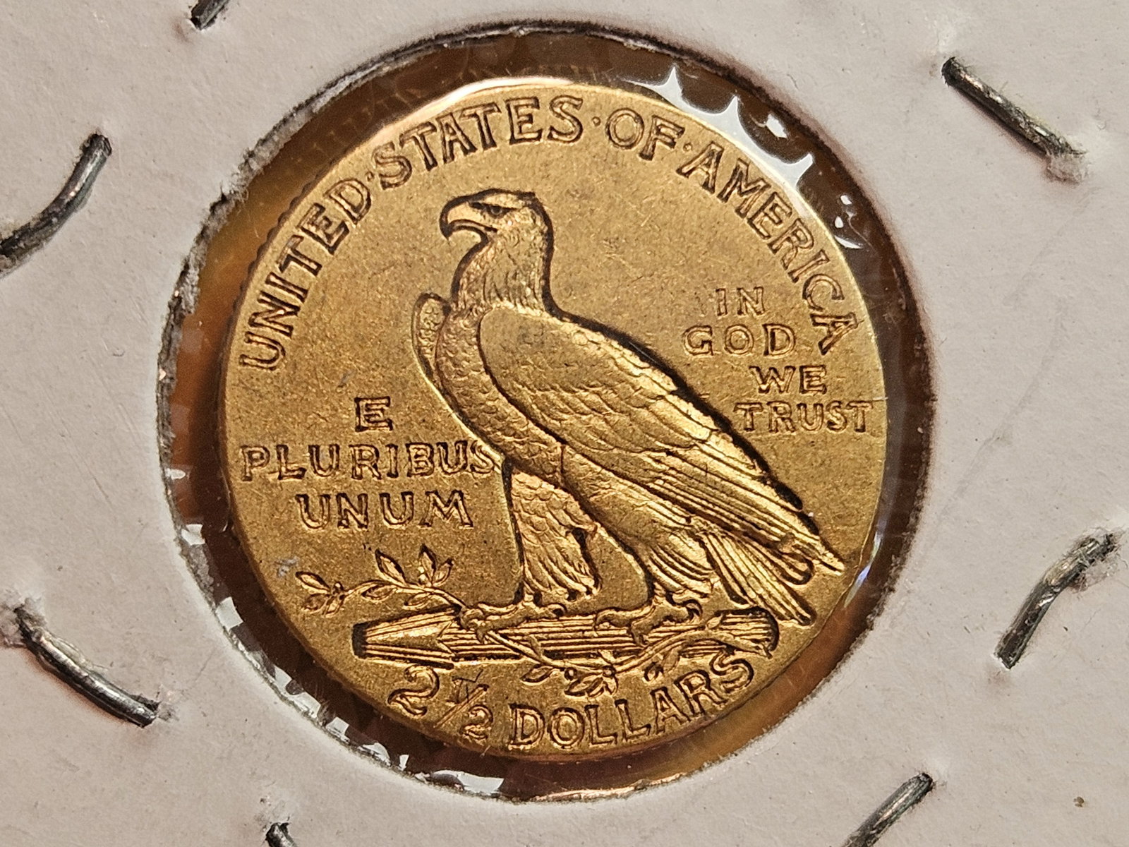 GOLD! Brilliant About Uncirculated 1908 Indian Head Gold $2.5 Dollars - 3