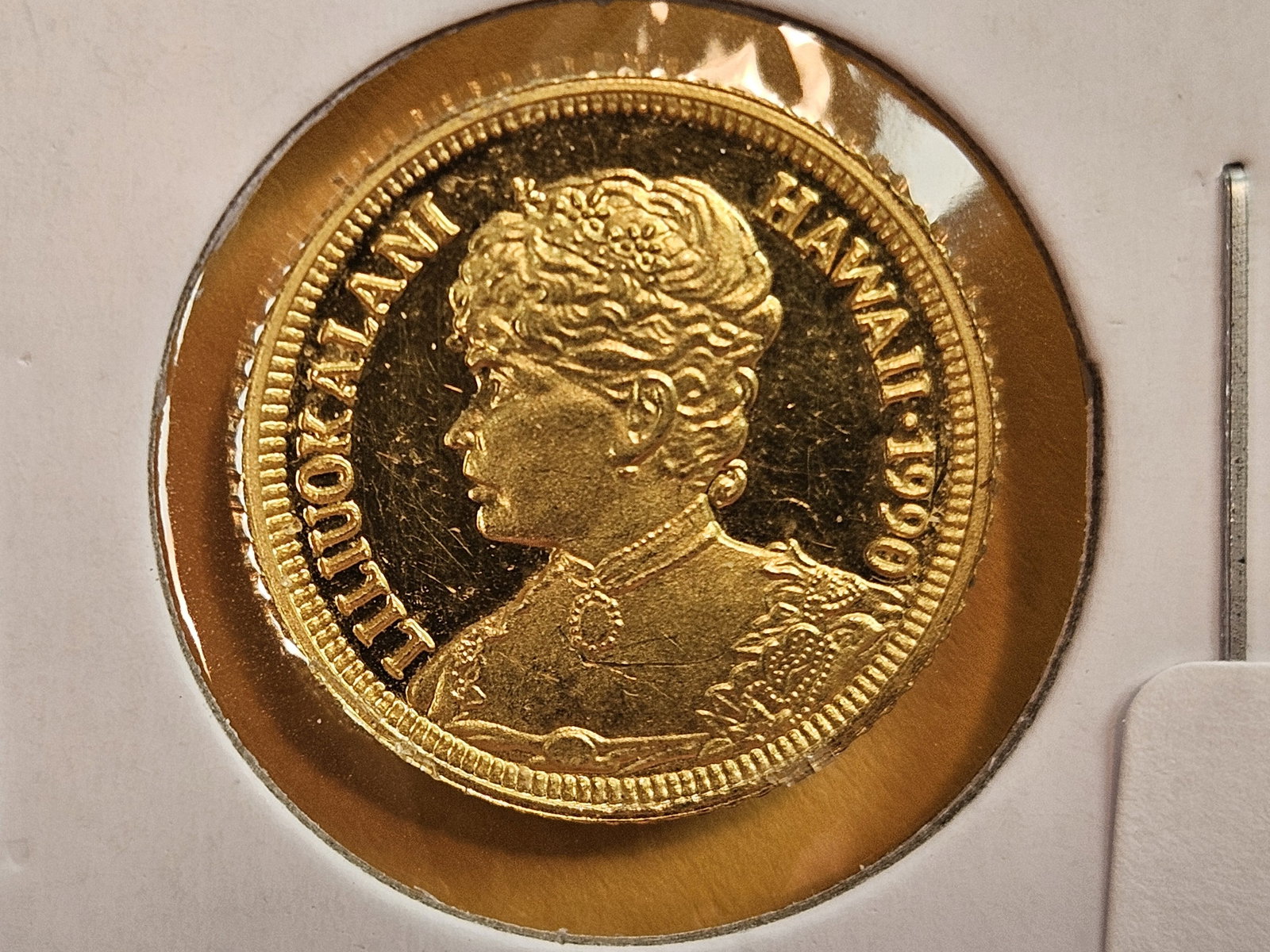 GOLD! Proof Deep Cameo 1990 Hawaii Gold Hapaumi Crown: Originally part of a very scarce 5-coin set. This one is made from .999 fine silver and weighs 1/10th troy ounce