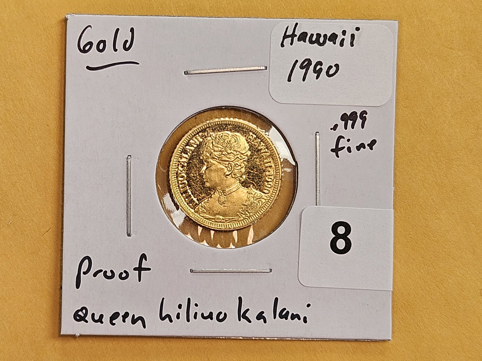 GOLD! Proof Deep Cameo 1990 Hawaii Gold Hapaumi Crown - 2