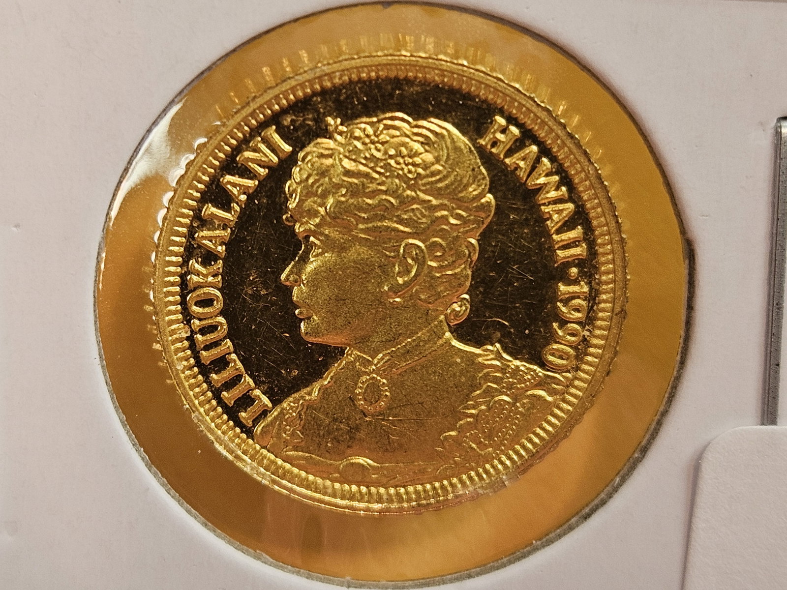 GOLD! Proof Deep Cameo 1990 Hawaii Gold Hapaumi Crown - 3