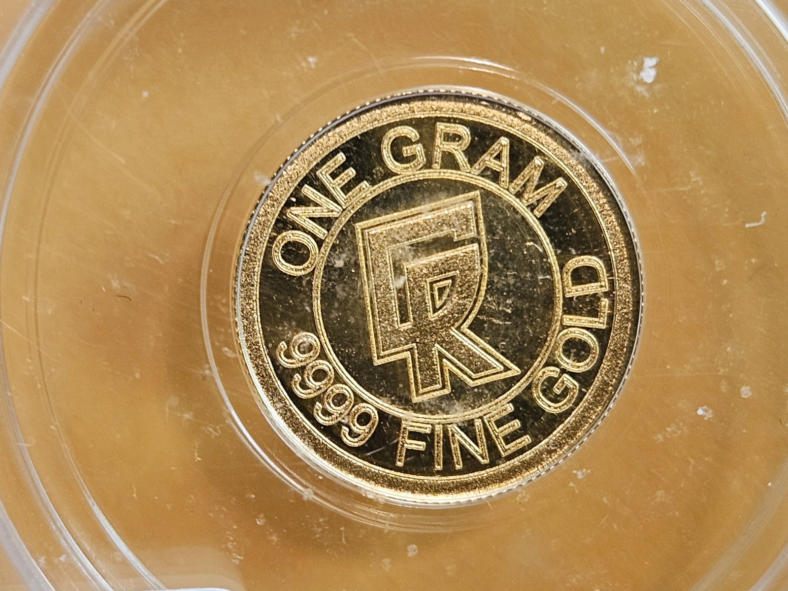 GOLD! PERFECT! ICG Clean Ripz .9999 fine gold round in Mint State 70 Prooflike: No Date. Weighs One Gram