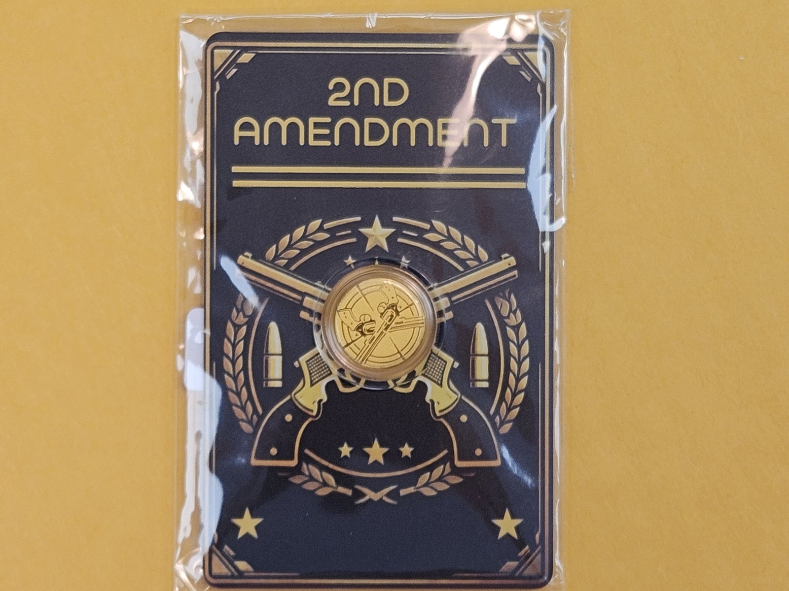GOLD! Second Amendment .999 fine gold art round - 3
