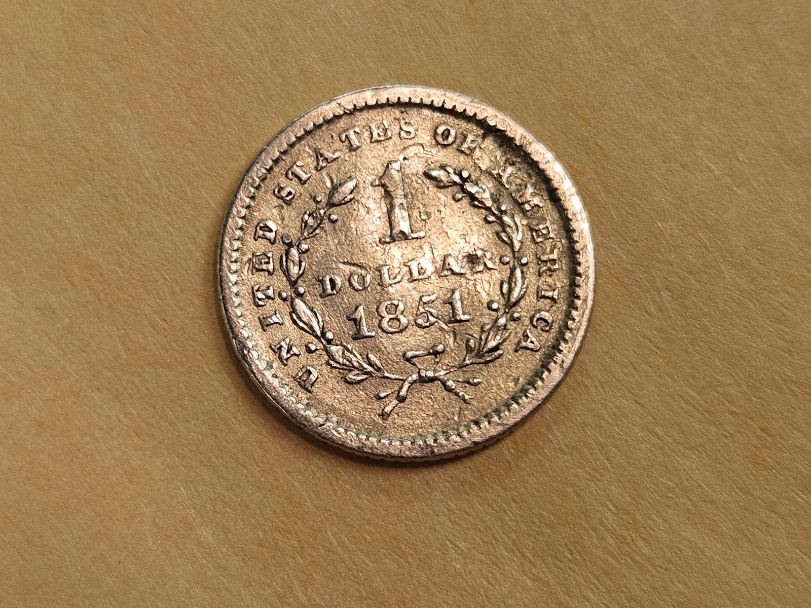 GOLD! 1851 Gold Dollar - 3
