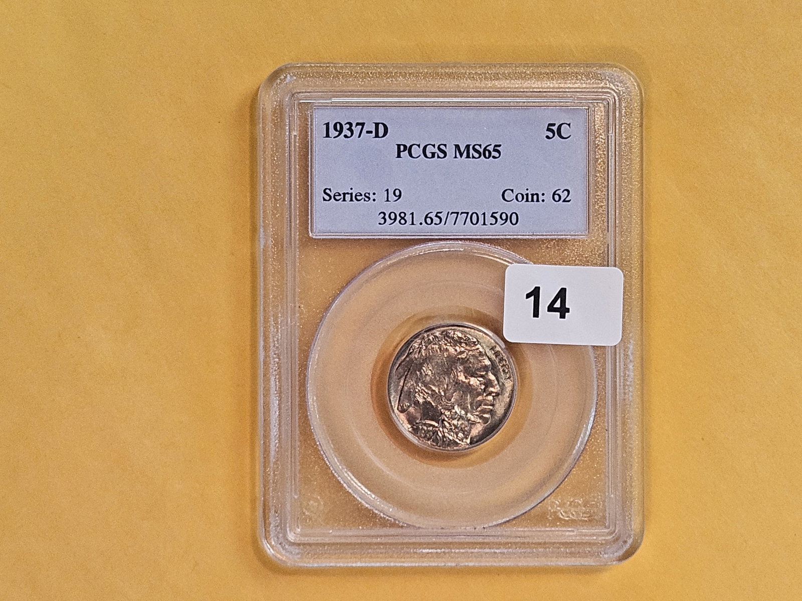 GEM! PCGS 1937-D Buffalo Nickel in Mint State 65 - 2