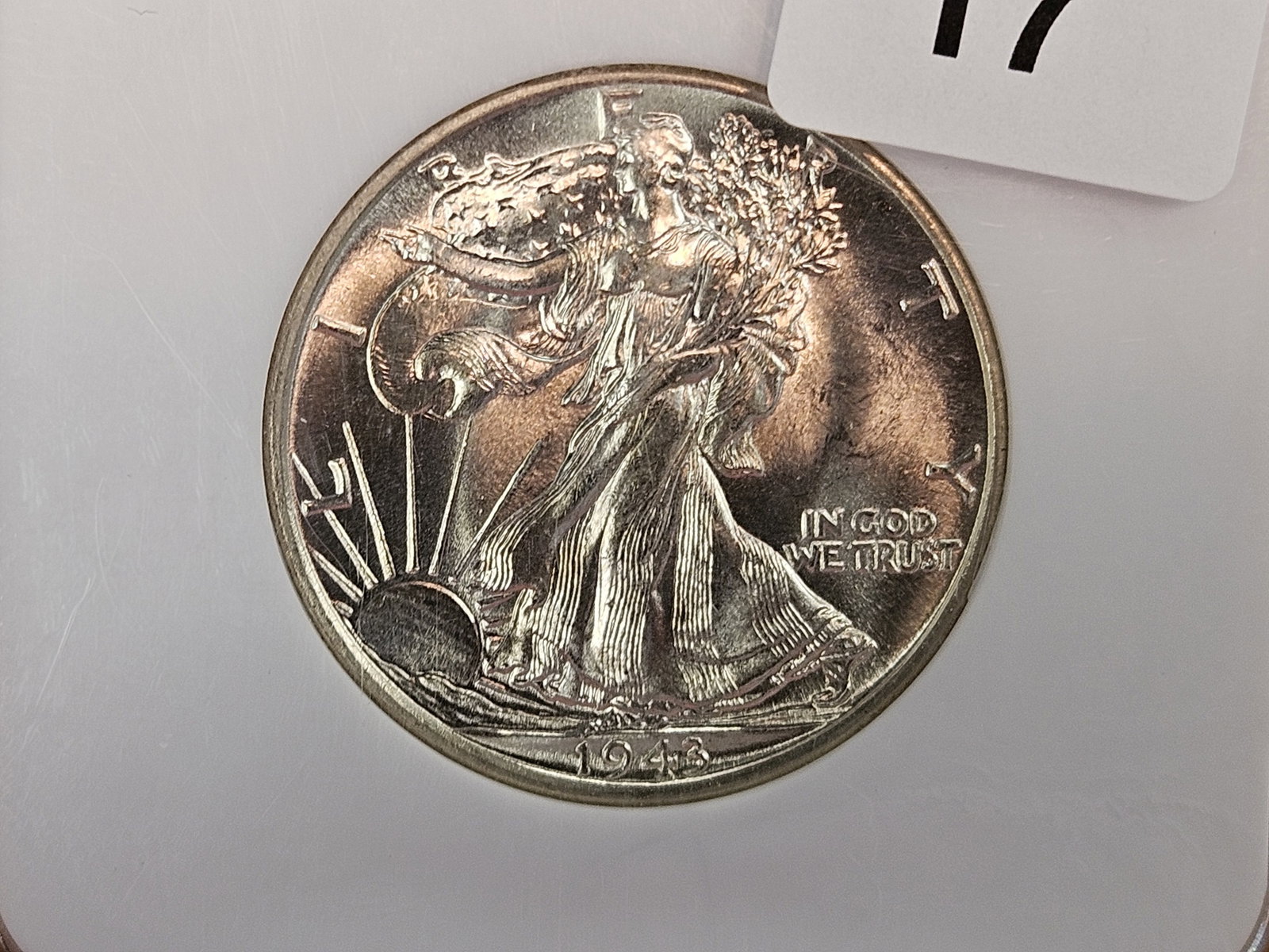 NGC 1943 Walking Liberty silver half dollar in Mint State 63 (1 of 4)