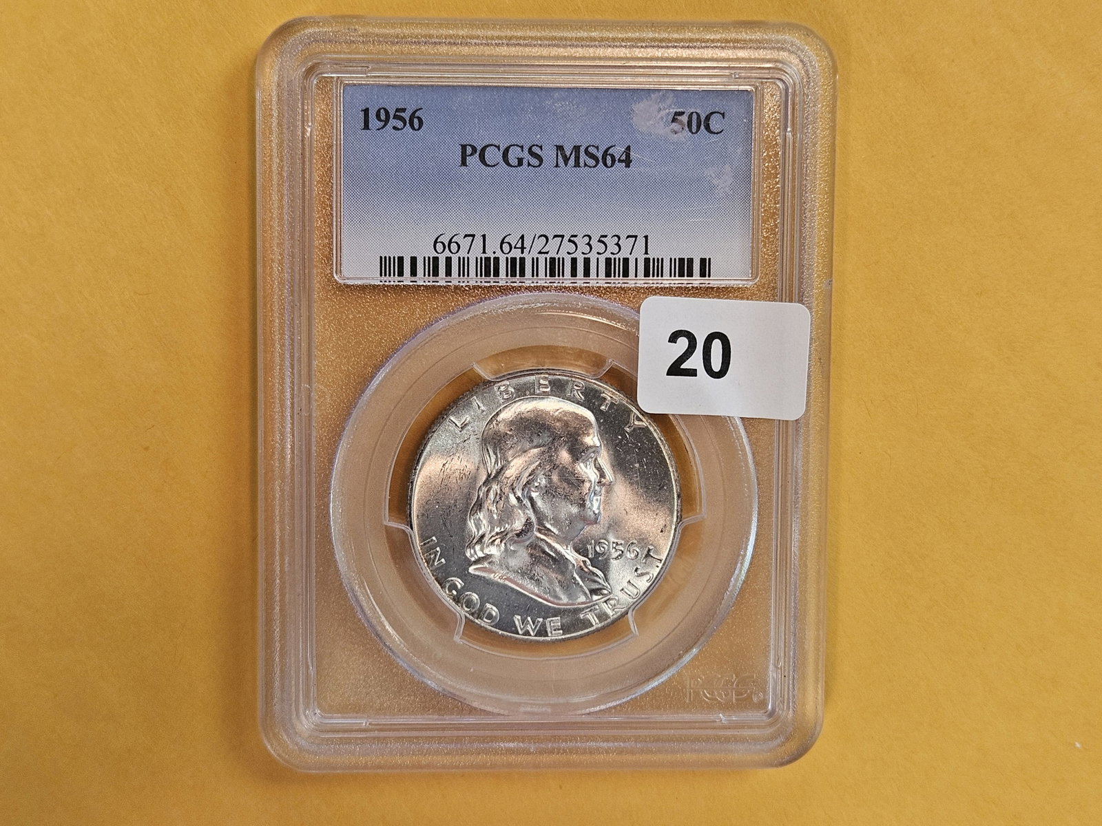 PCGS 1956 Franklin silver Half Dollar in Mint State 64 - 2