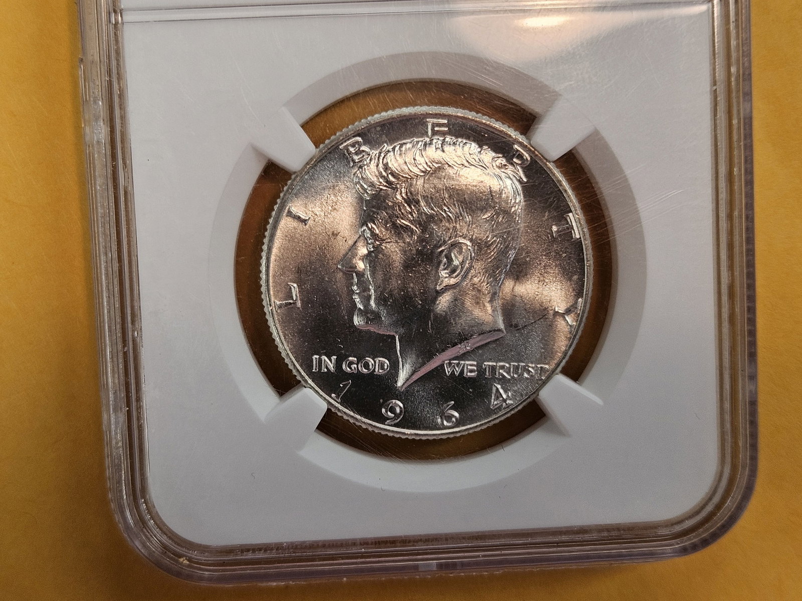 GEM! NGC 1964-D Kennedy silver Half Dollar in Mint State 65: Great luster
