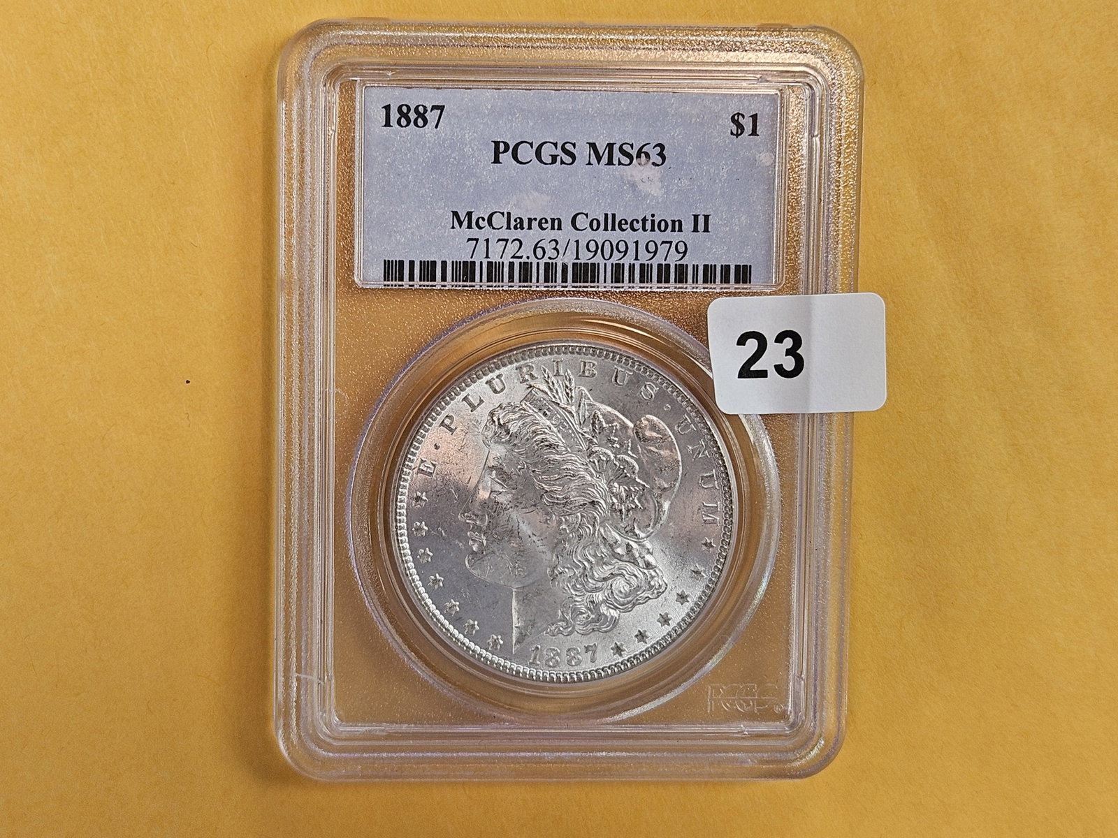 PCGS 1887 Morgan Dollar in Mint State 63 - 2